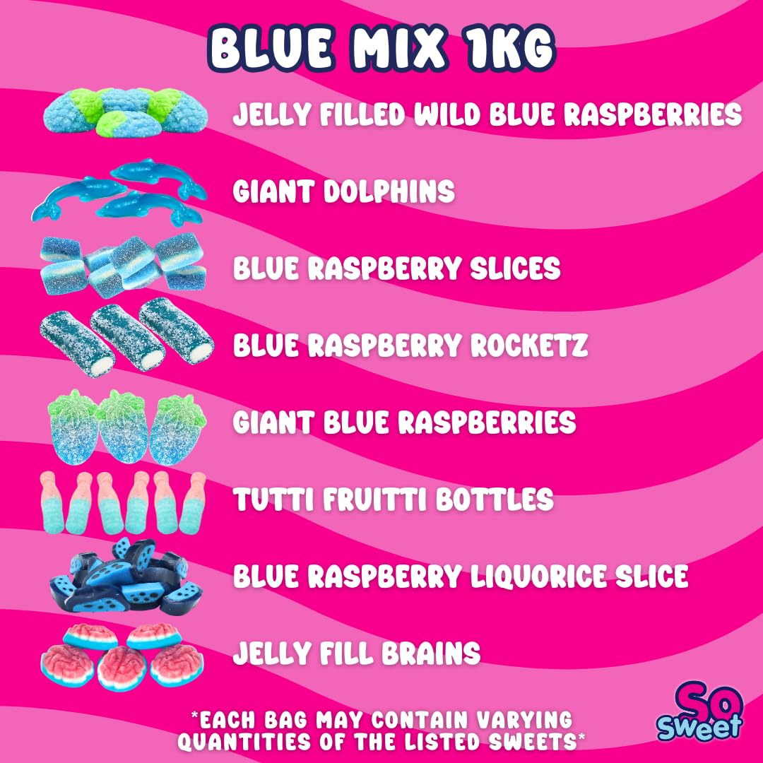 SoSweet Blue Sweet Mix – 1kg Fruity Blue-Themed Pick & Mix Sweets for Parties, Baby Showers & Events 4