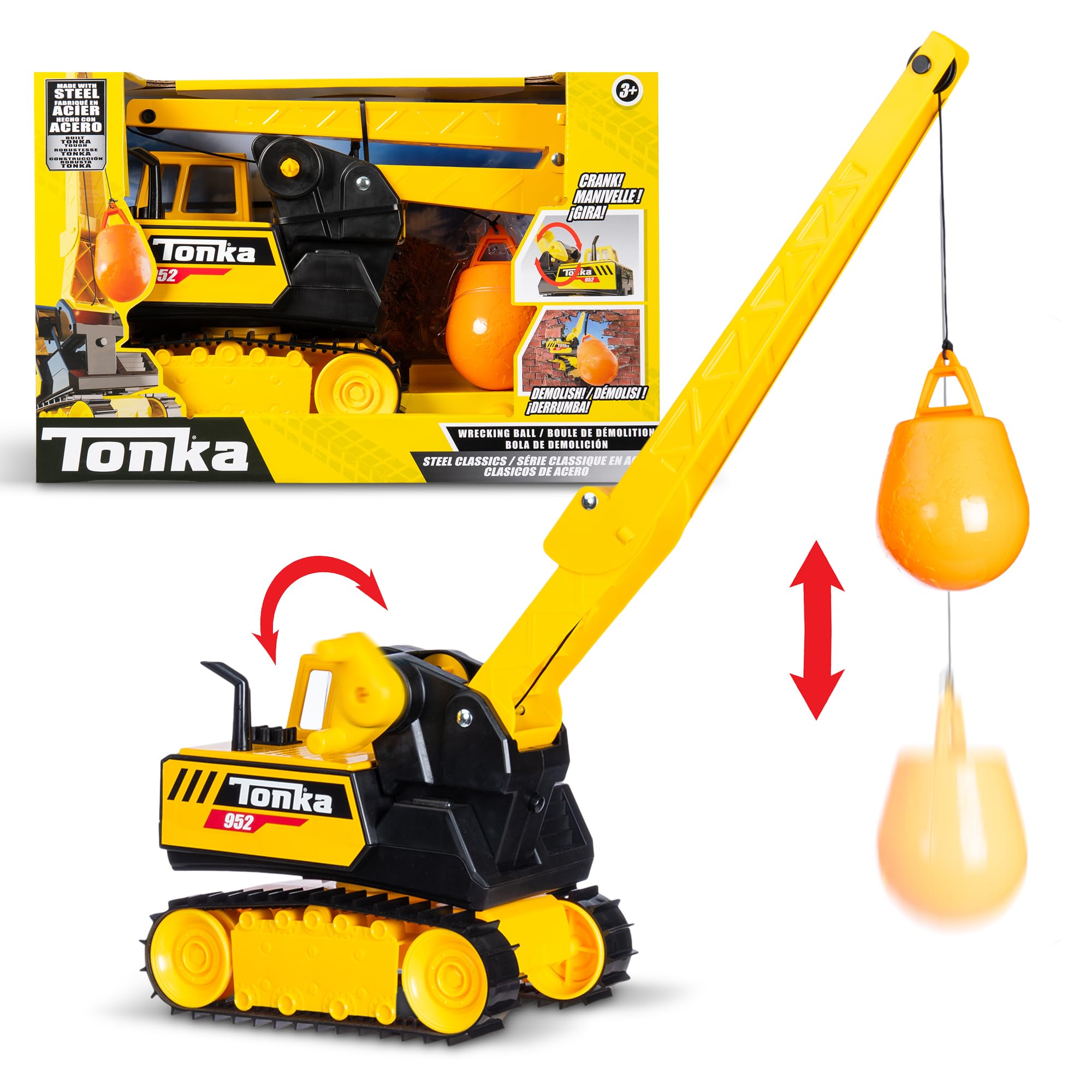 Tonka Steel Wrecking Ball - Durable Real Steel Construction Toy for Kids