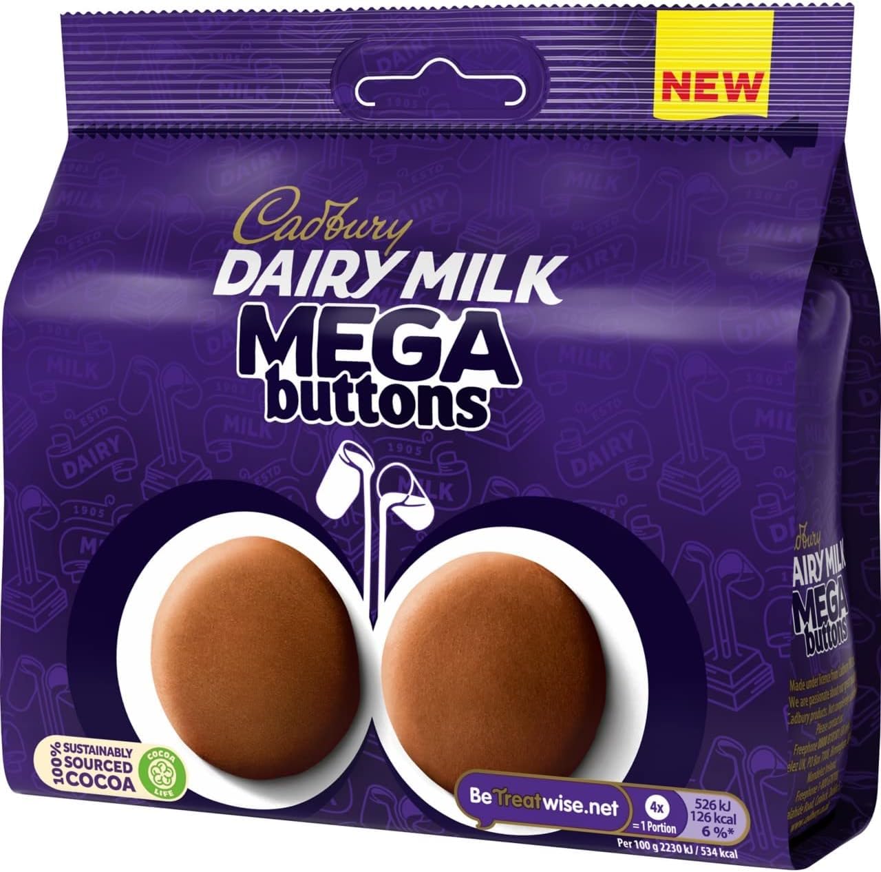 Cadbury - Dairy Milk Mega Buttons Giant Chocolate, 192g Share Bag 6