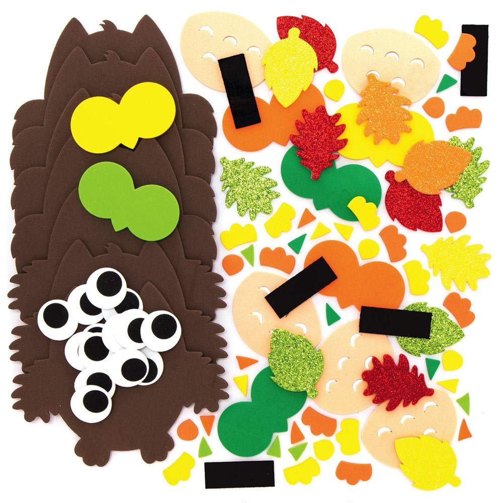 Baker Ross AX161 Autumn Owl Magnet Craft Kit - 8-Pack for Kids 3