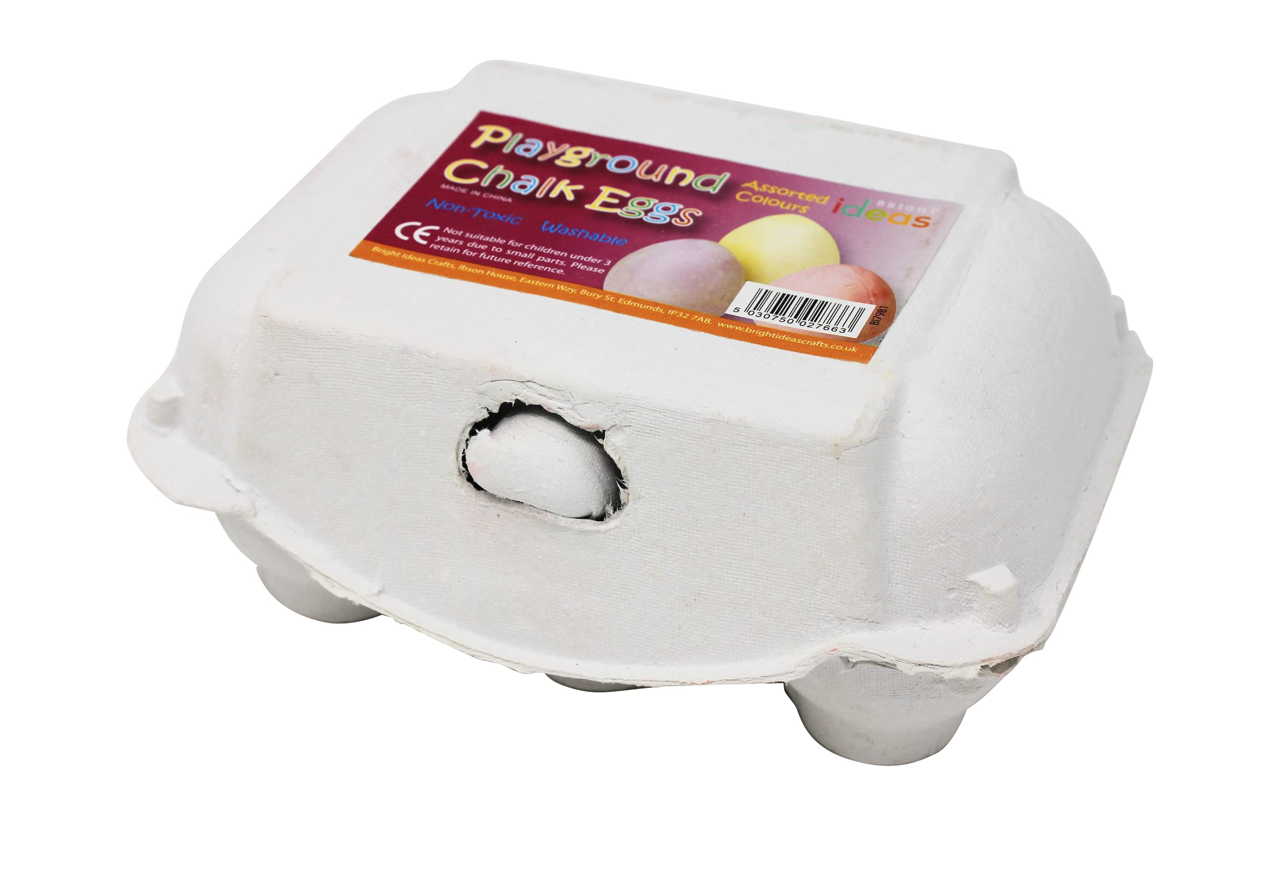 Bright Ideas PK06 7cm Egg Shaped Chalks - Bright Coloured Playground Chalk for Outdoor Drawing 5