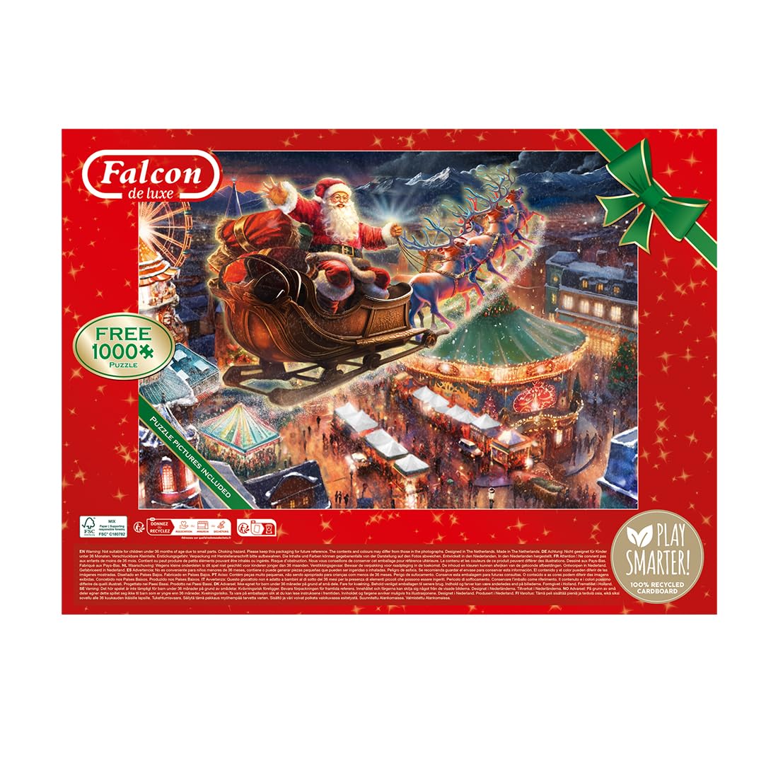 Falcon Christmas Wonderland - 2 x 1000 Piece Jigsaw Puzzle for Adults - Illustrated by Michele Farella 10