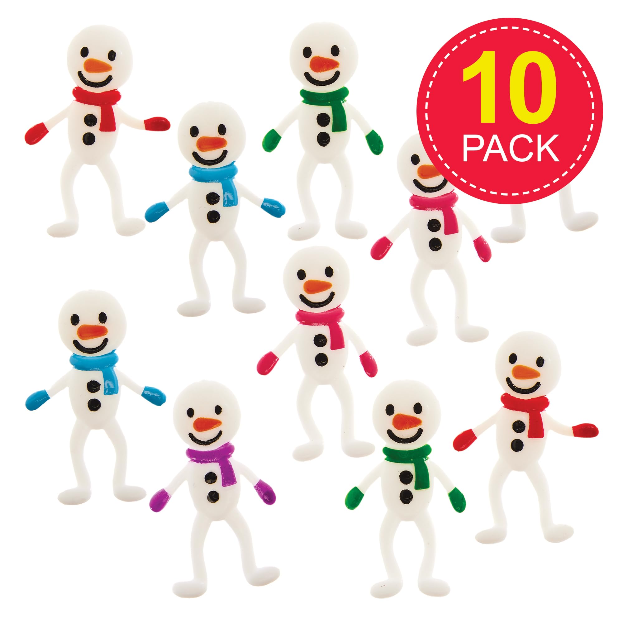 Baker Ross FX606 Snowmen Stretchies - Pack of 10 Stretchy Toys for Kids 5