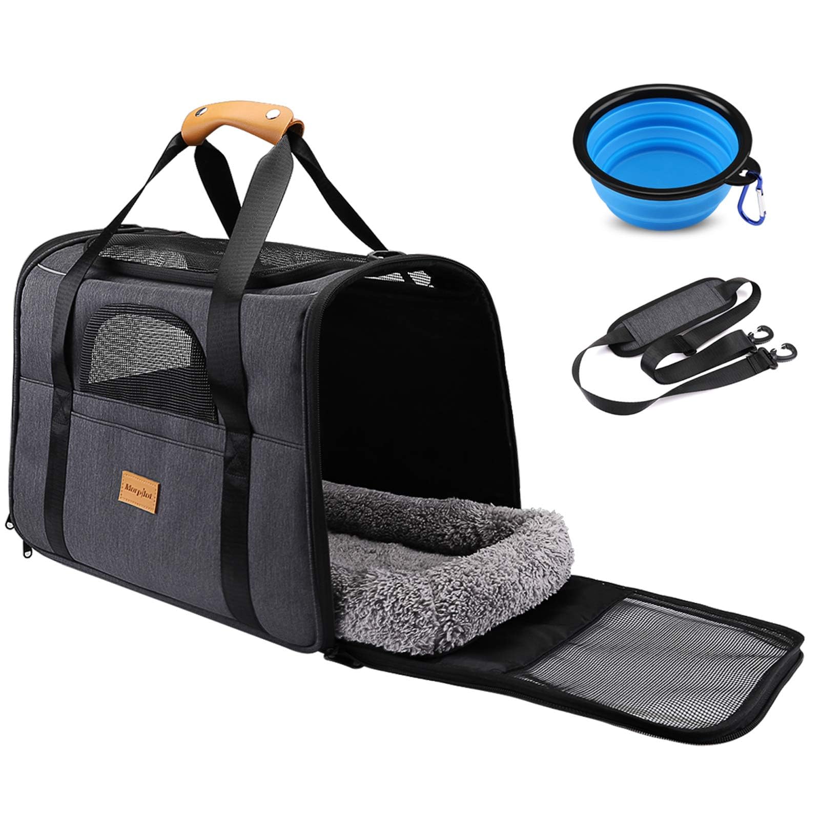 morpilot Airline Approved Soft-Sided Pet Carrier - Durable Polyester, Up to 9kg | Grey 1