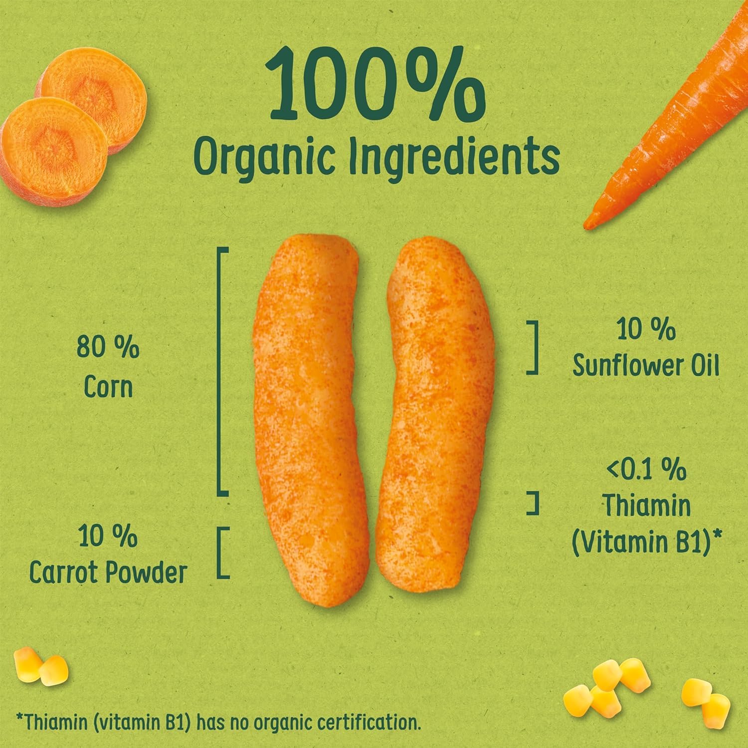 Organix Melty Carrot Puffs, Organic Baby Snack, Finger Food, Multipack, 4 x 216g 5