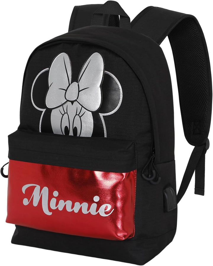 Disney Minnie Mouse Sparkle-HS Silver Backpack (Black, 18 x 30 x 41 cm, 22 L)