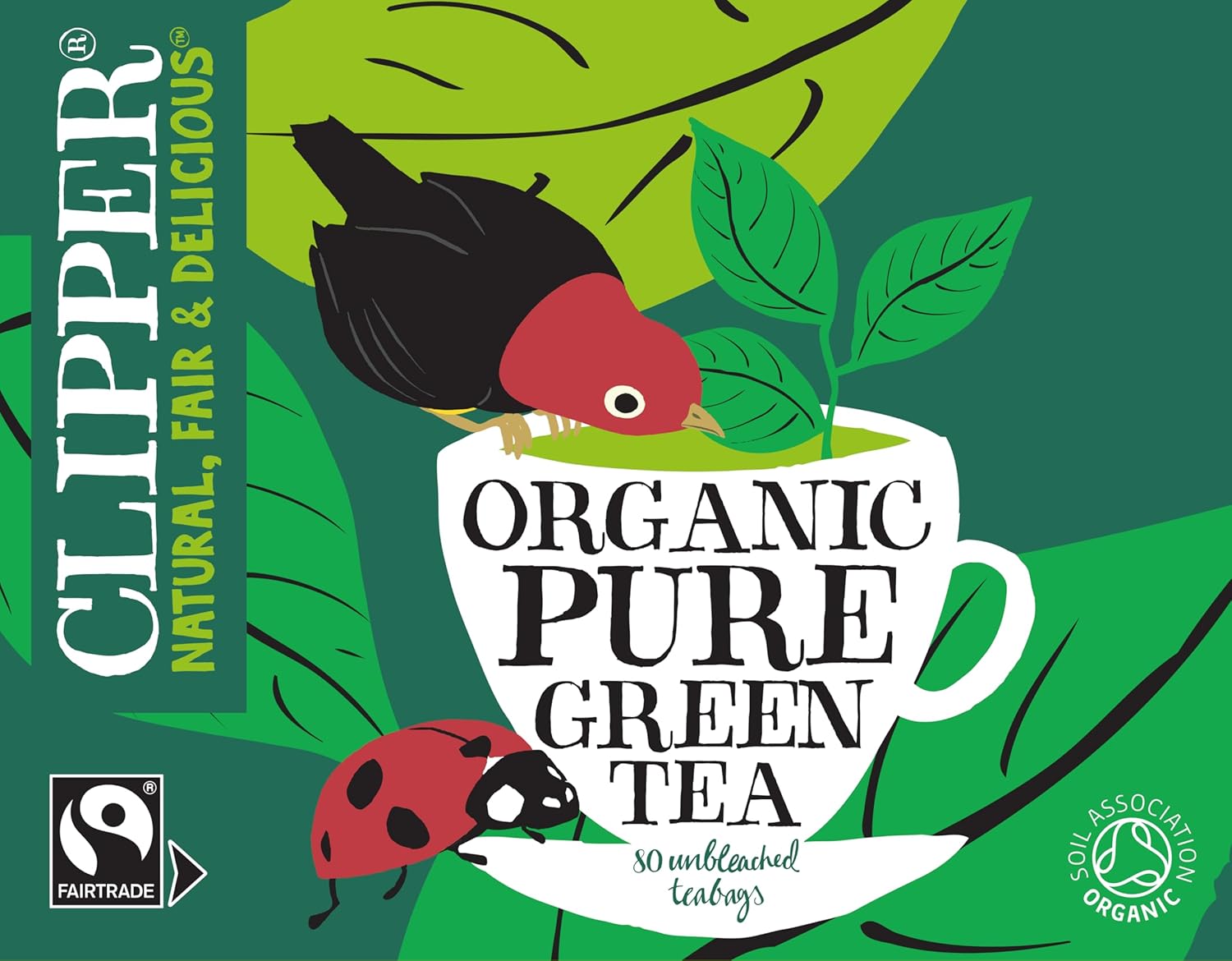 Clipper Organic Pure Green Tea Bags - 320 Bags (4 x 80) Bulk Pack, Fairtrade & Plastic-Free