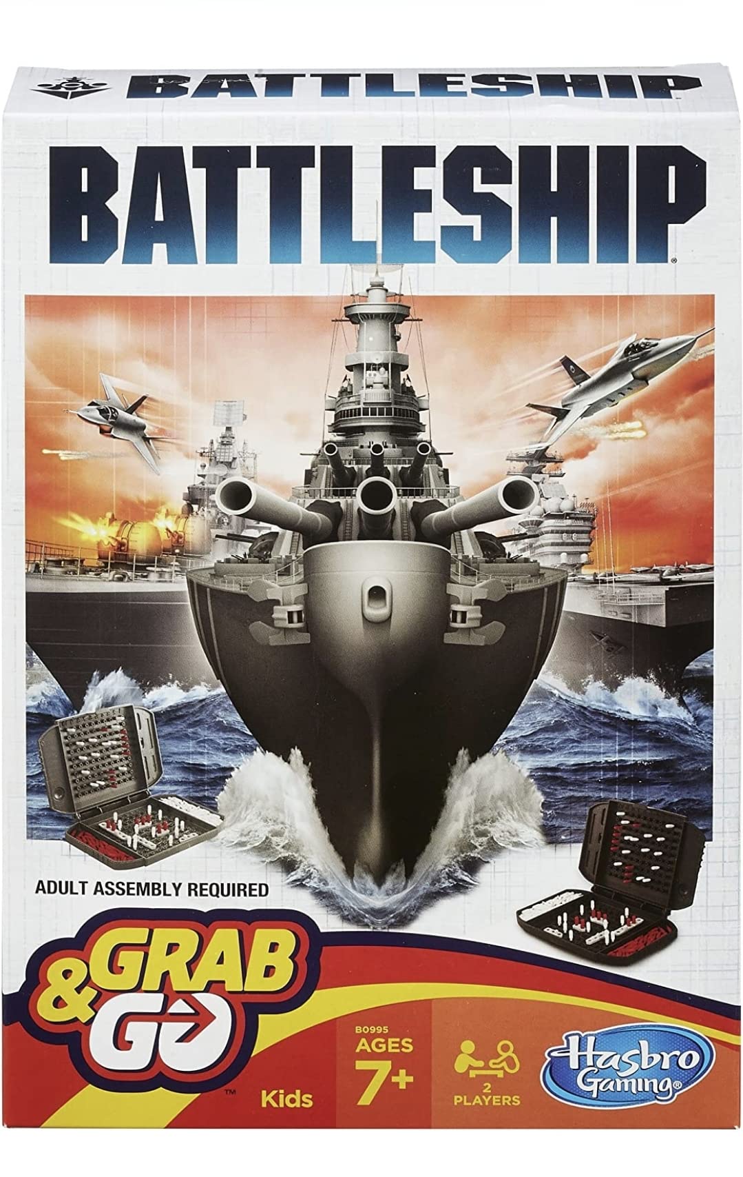 Hasbro Gaming Battleship Grab & Go Game - Travel Size | 2 Players | Plastic