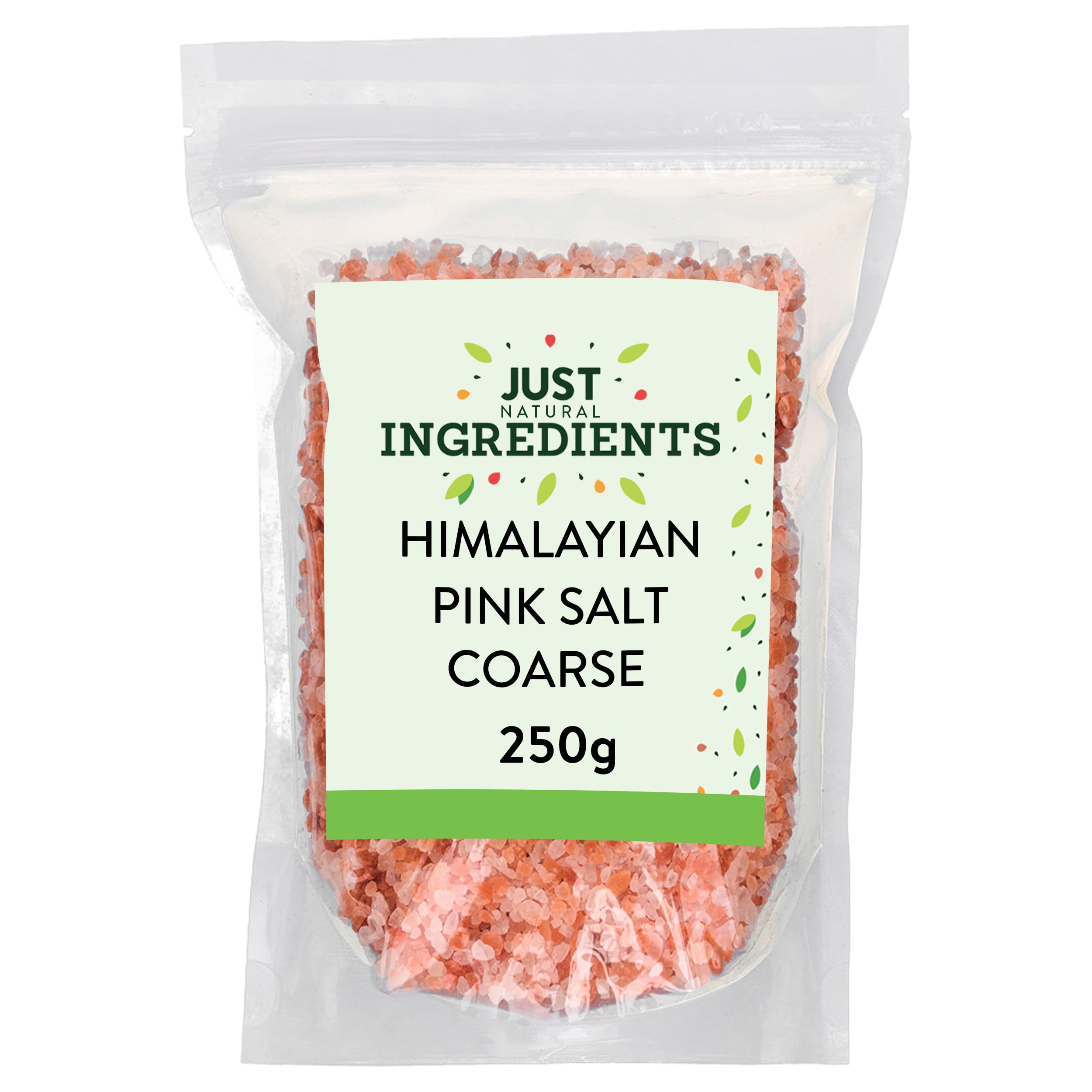 JustIngredients Premier Himalayan Salt Coarse 250g - Pink Rock Salt for Cooking and Bath