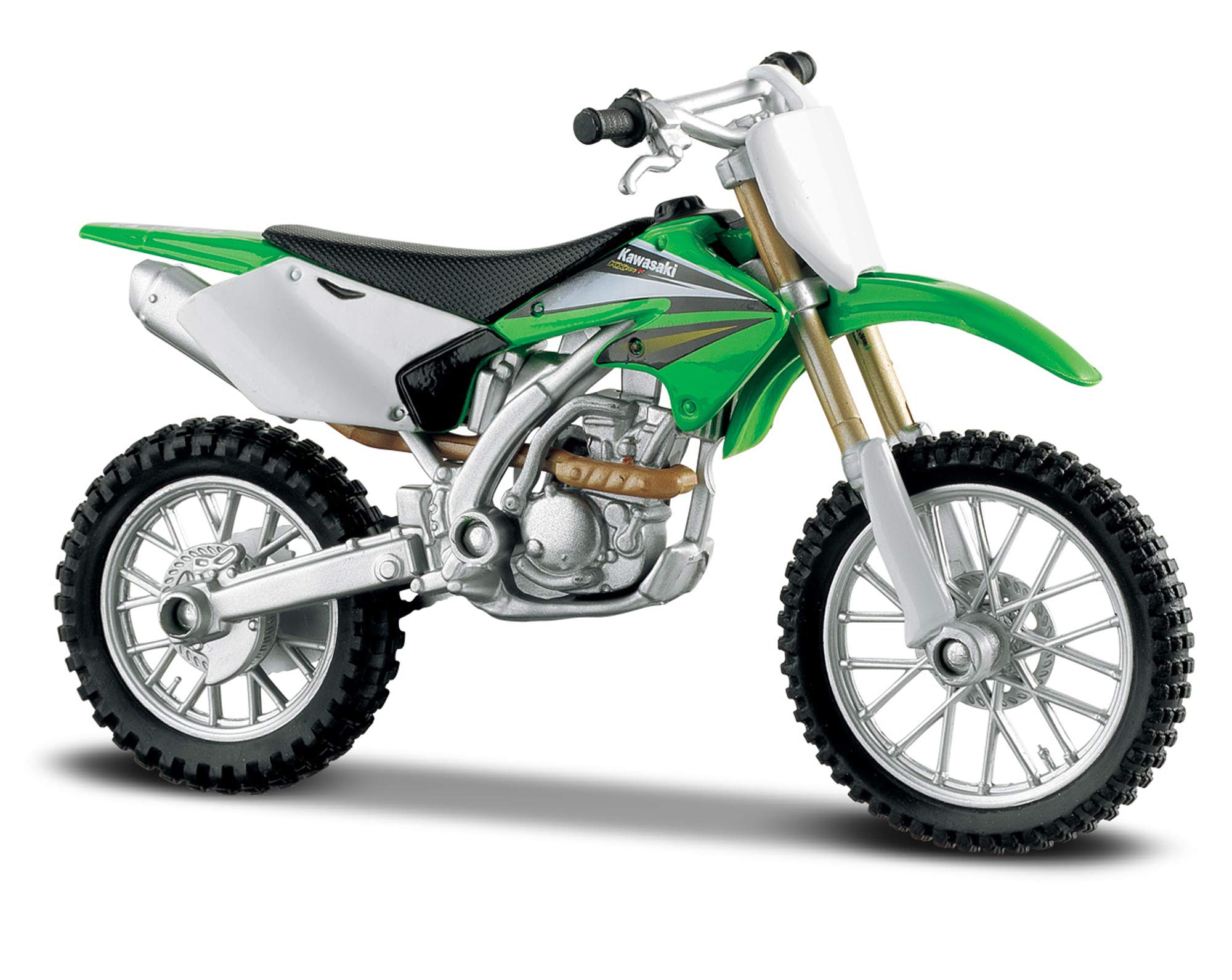 Maisto 1:18 Kawasaki KX250F Motorcycle Diecast Model - Green Metal Replica