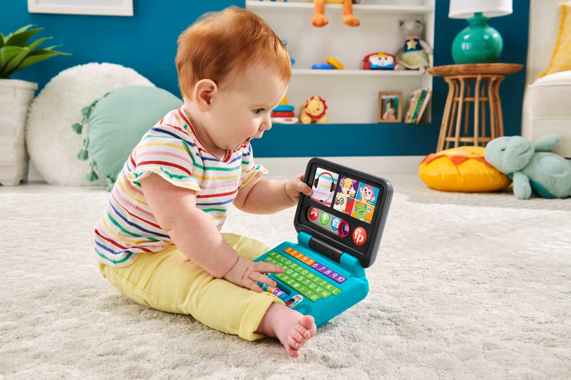 Fisher-Price Laugh & Learn Let's Connect Laptop - UK English Edition | Ages 6-36 Months | 55+ Songs & Phrases