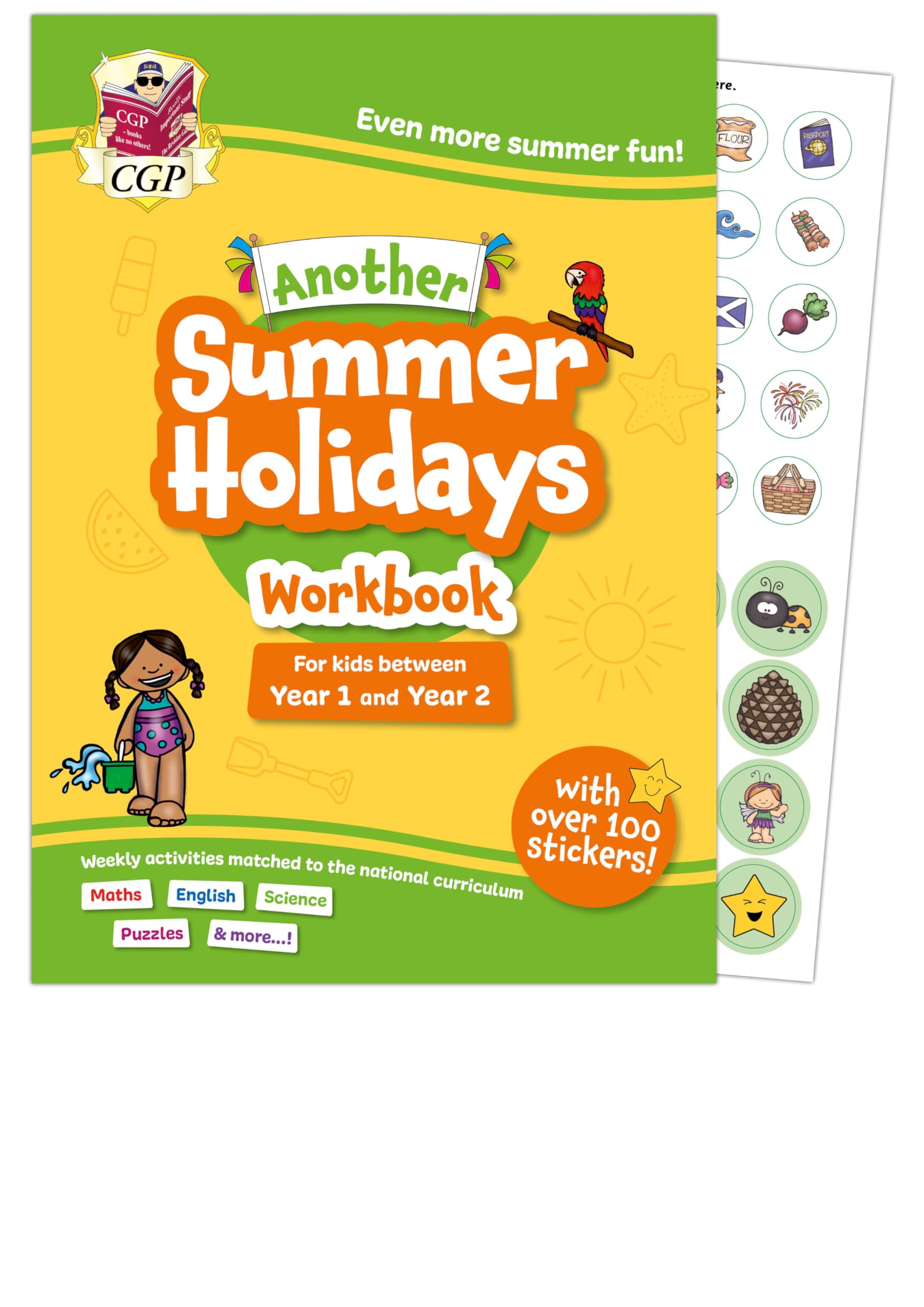 CGP Summer Holidays Activity Workbook - Year 1 to Year 2 Transition | Curriculum Aligned | 64 Pages 1