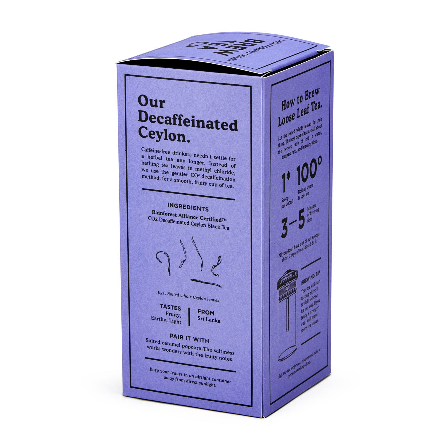 Brew Tea Co CO2 Decaffeinated Ceylon Loose Leaf Tea - Chocolatey & Sweet - 113g 3