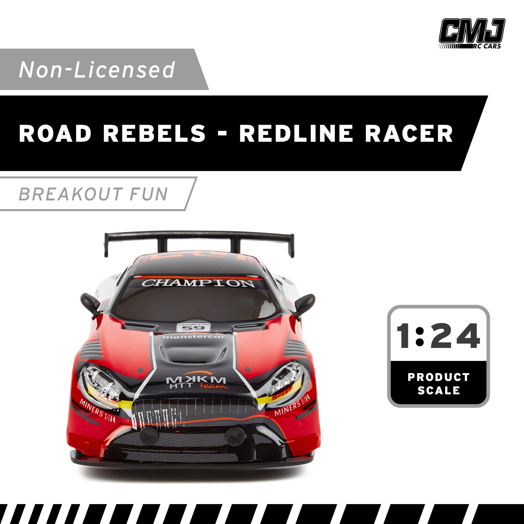 Road Rebel Redline Racer - 1:24 Scale RC Car with 2.4GHz Remote Control 7