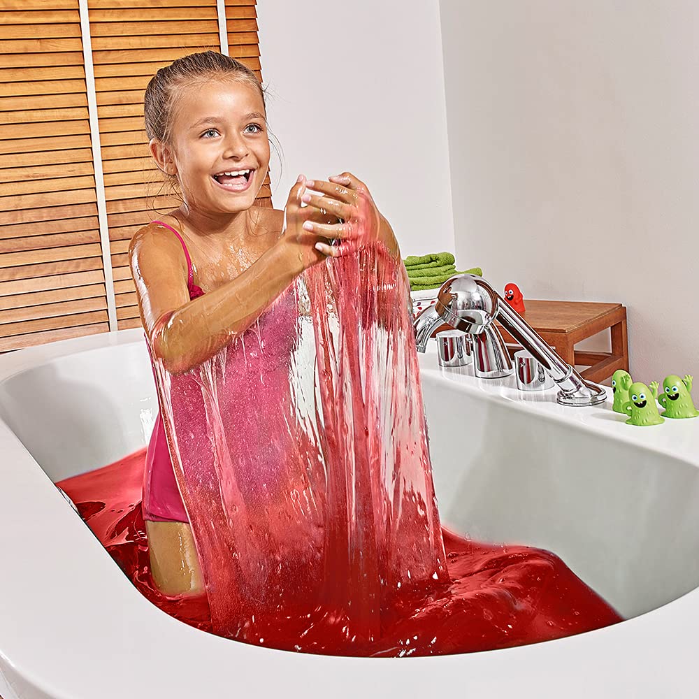 ZIMPLI Eco Slime Baff Red - 1 Bath or 4 Play Uses, Magically Turns Water into Gooey Slime 5