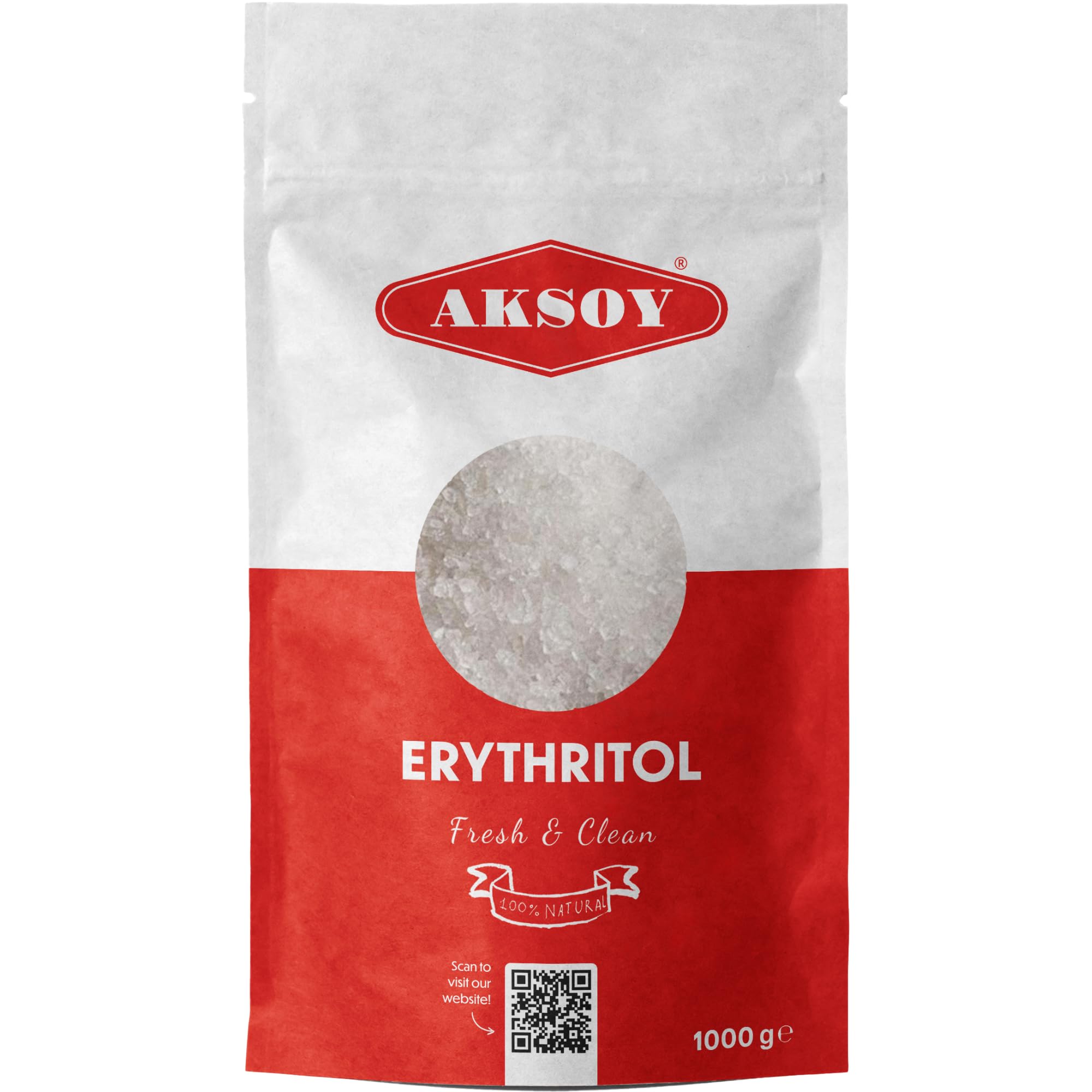 Aksoy Pure Erythritol 100% Natural 1kg (2.2 lb) Zero Calorie Sweetener