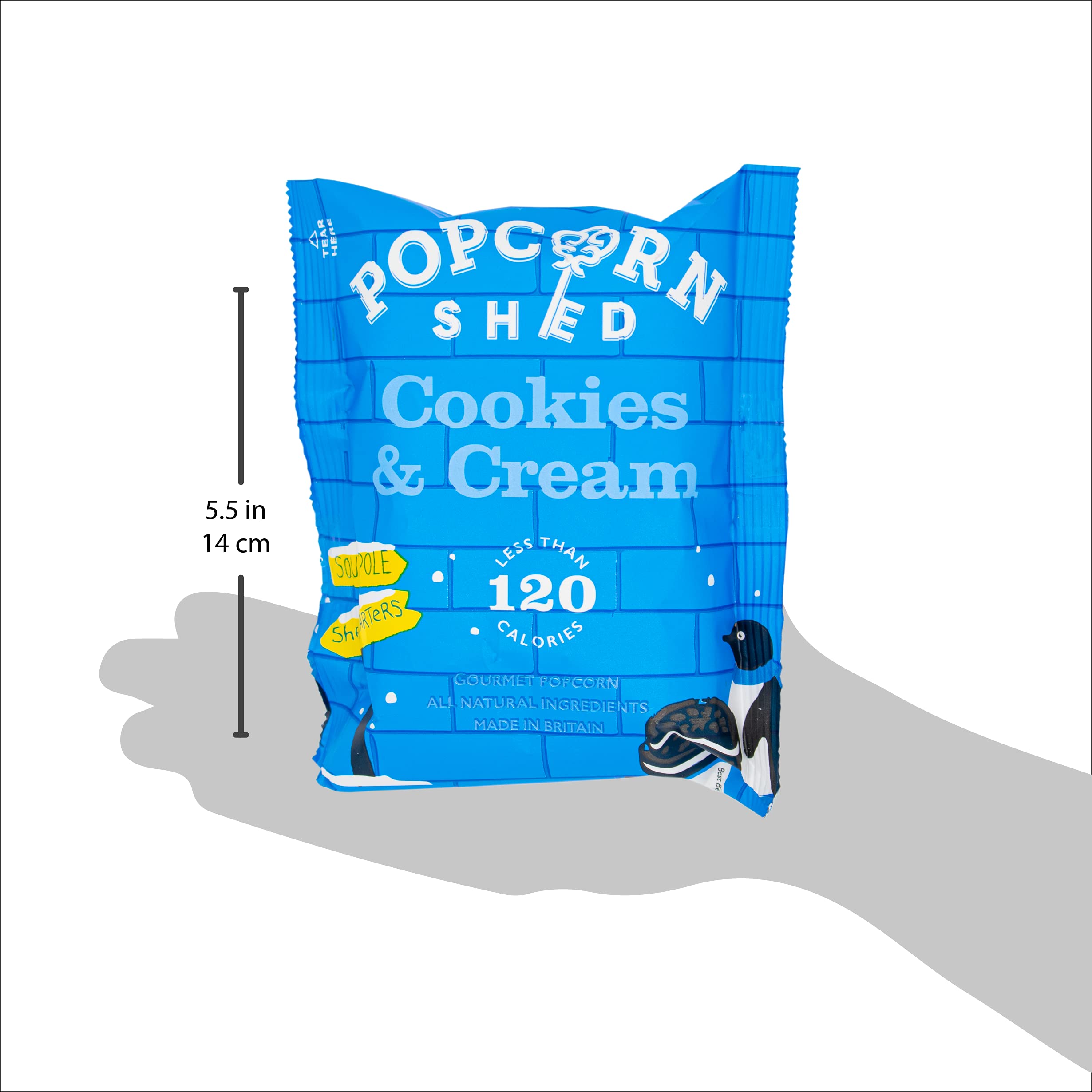 Popcorn Shed Cookies & Cream Popcorn Snack Pack - Handcrafted Natural Vegetarian Snack, 24g