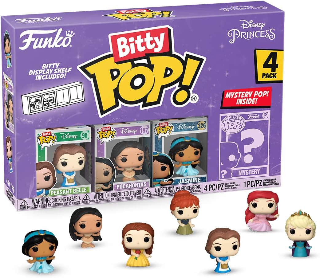 Funko Bitty POP! Disney Princess - Belle, Pocahontas, Jasmine & Mystery Figure Vinyl Set 31