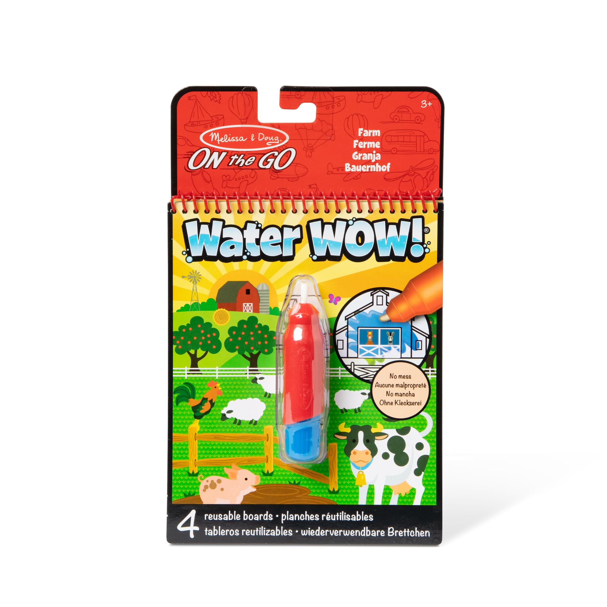 Melissa & Doug Water Reveal Pad - Farm | Reusable Coloring Book | Ages 3+ | Travel Toy 1