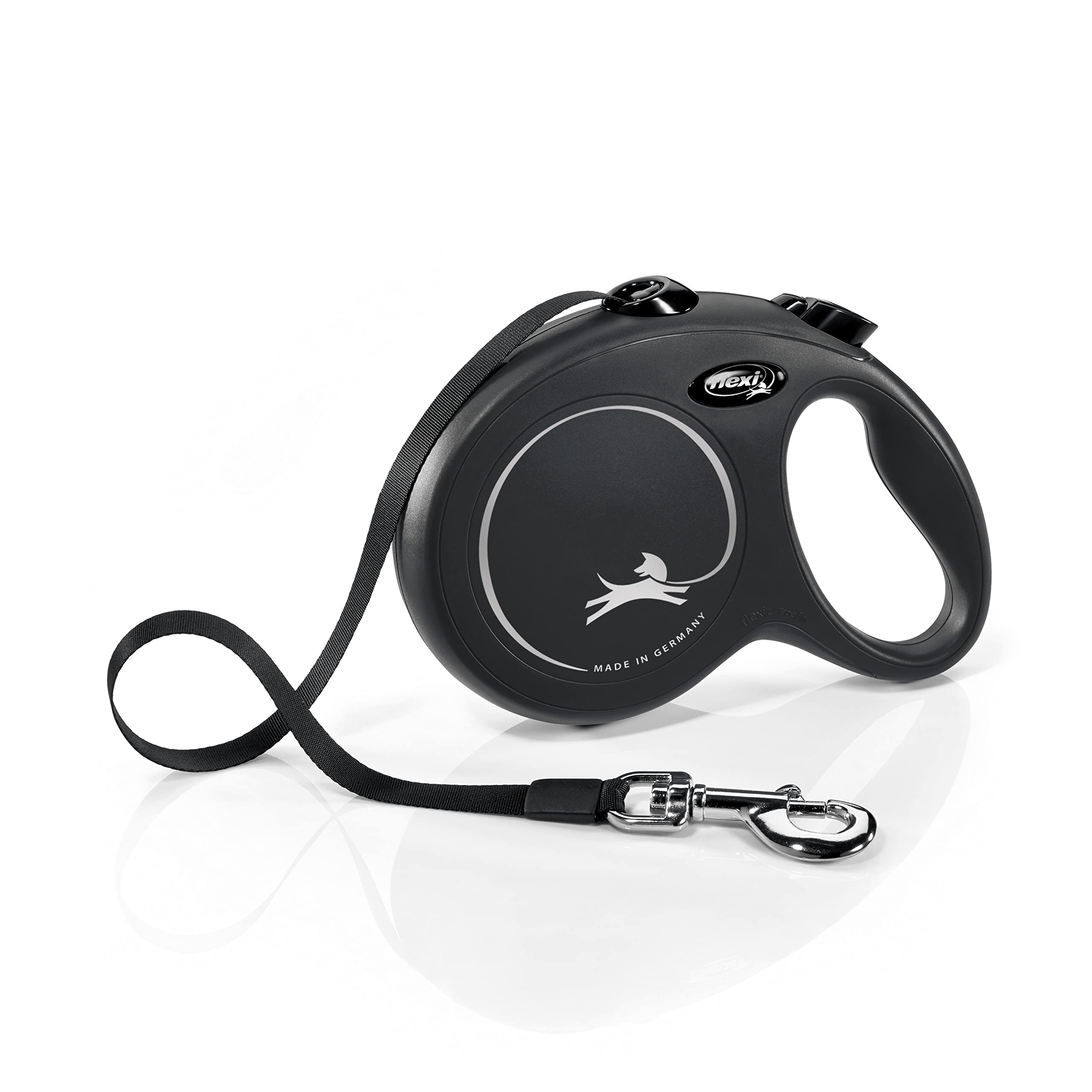 flexi New Classic Retractable Lead Tape Large 5m Black | For Dogs up to 50kg 1