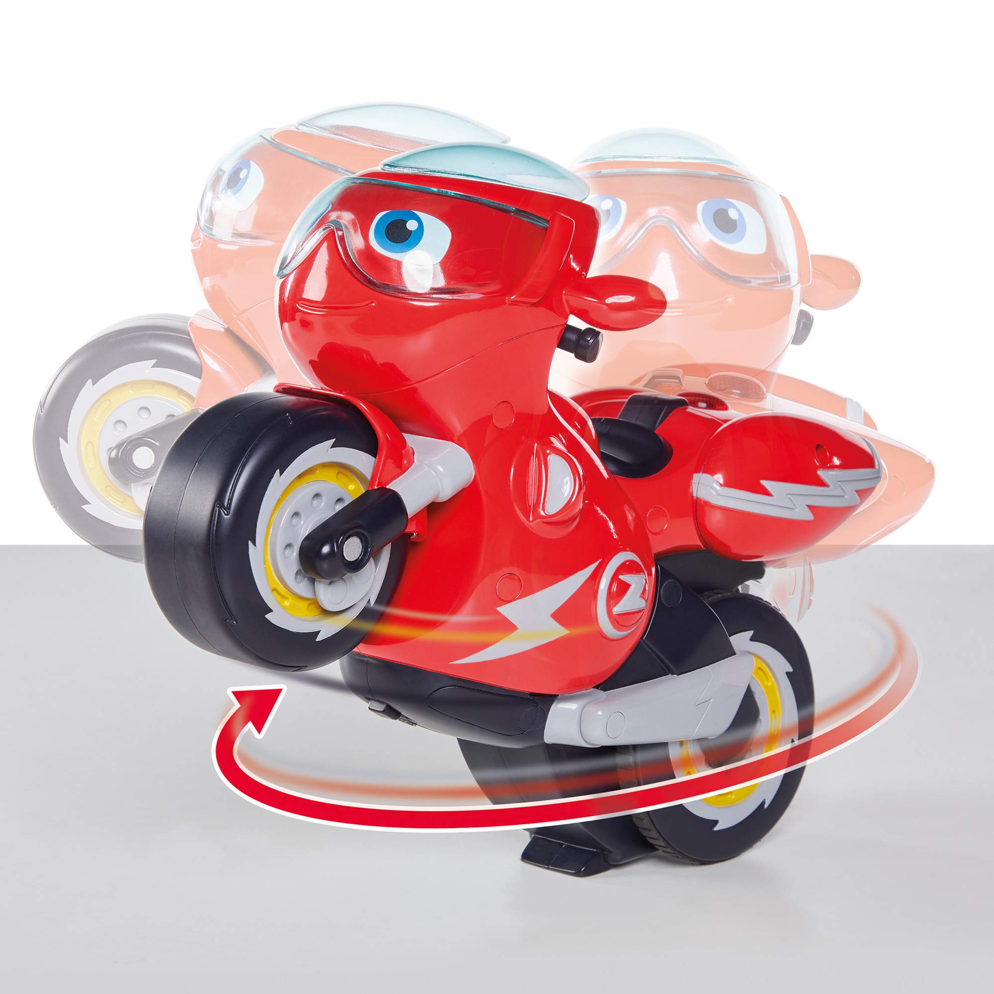 Ricky Zoom T20055A Remote-Controlled Stunt Motorcycle Playset - Wheelie & 360 Spin Action for Kids 7