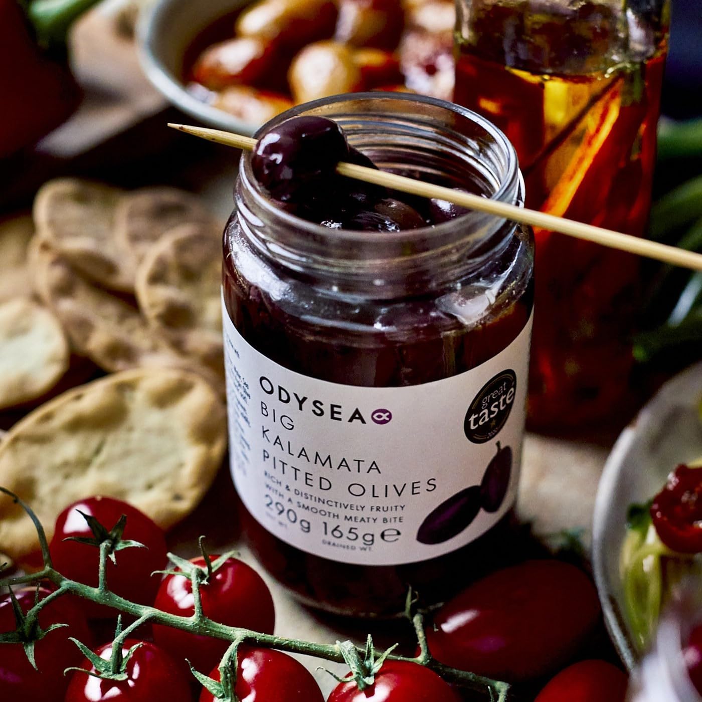 Odysea Big Kalamata Pitted Olives, Glass Jar, 290g 4