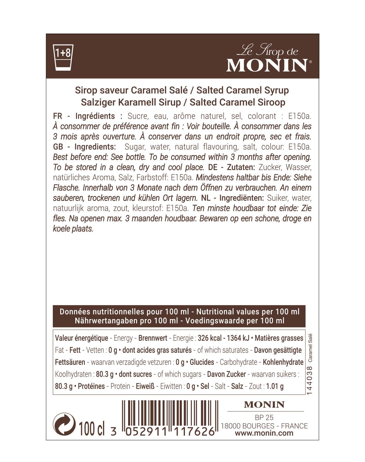 Monin Salted Caramel Syrup 1L - Premium Beverage Syrup for Coffee, Cocktails & Mocktails 5