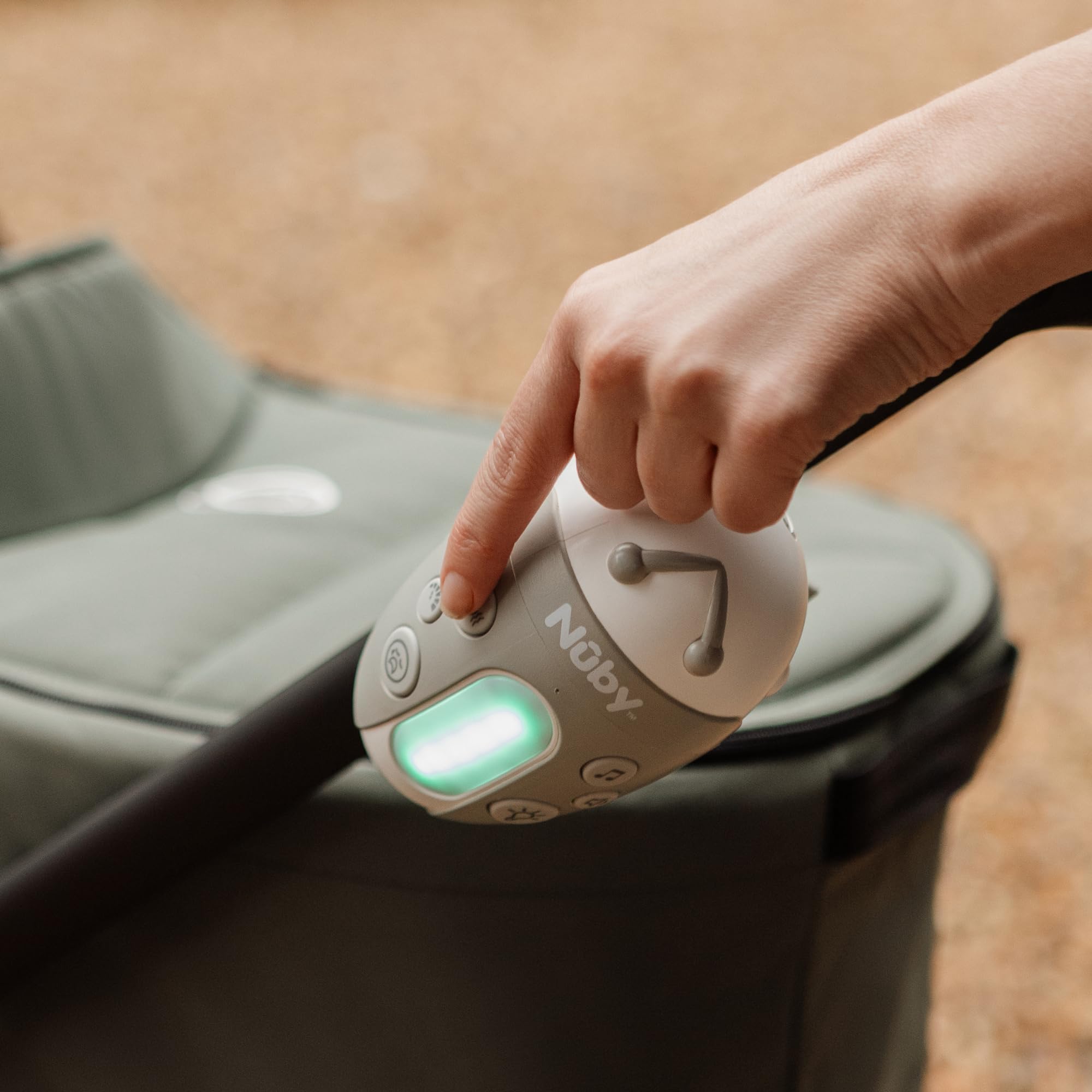 Nuby Jitterbug Pram Rocker - 3 Vibration Levels, 20 Soothing Sounds, Cry Sensor 7