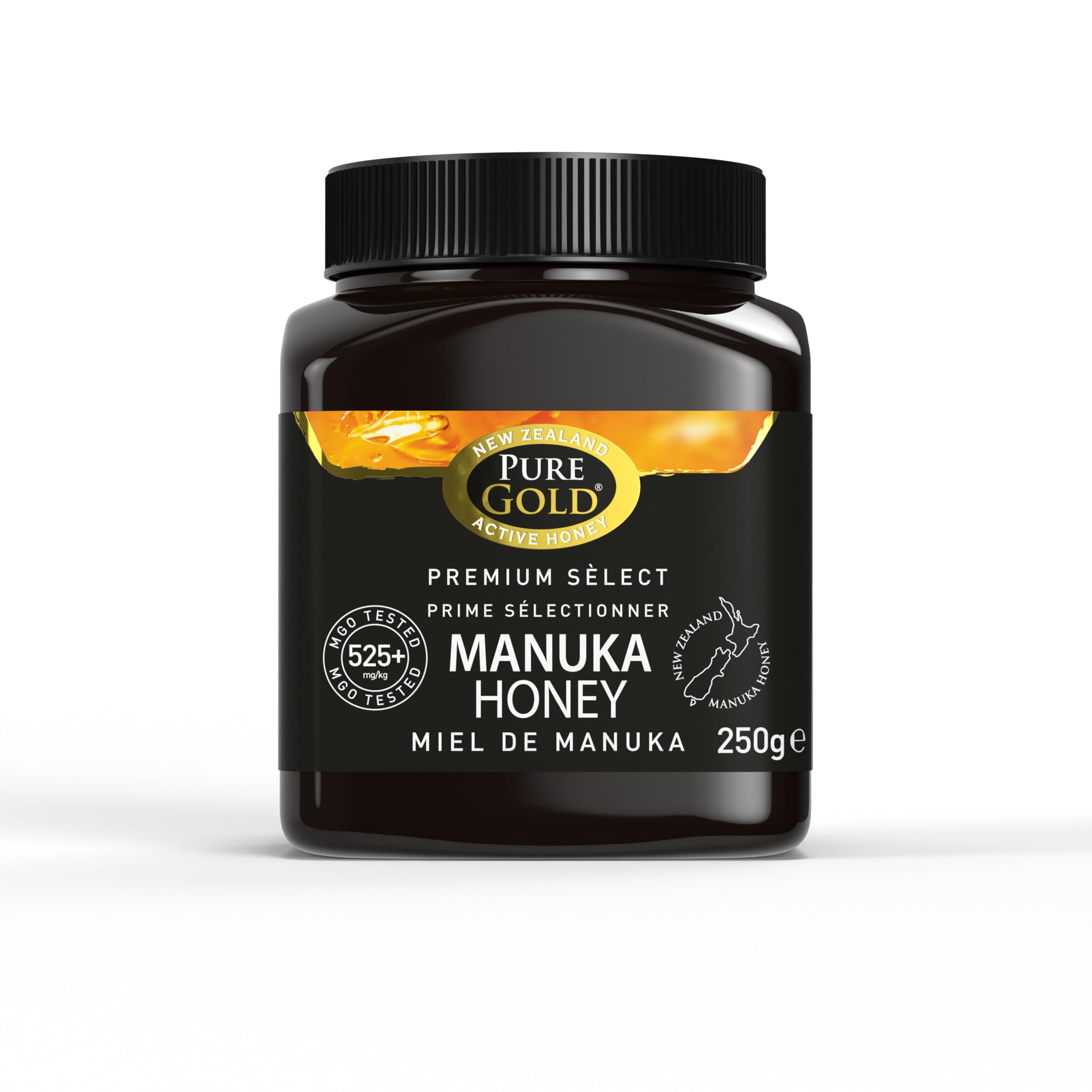 Pure Gold Manuka Honey 525+ MGO Certified - 250g - Raw & Unpasteurised - New Zealand