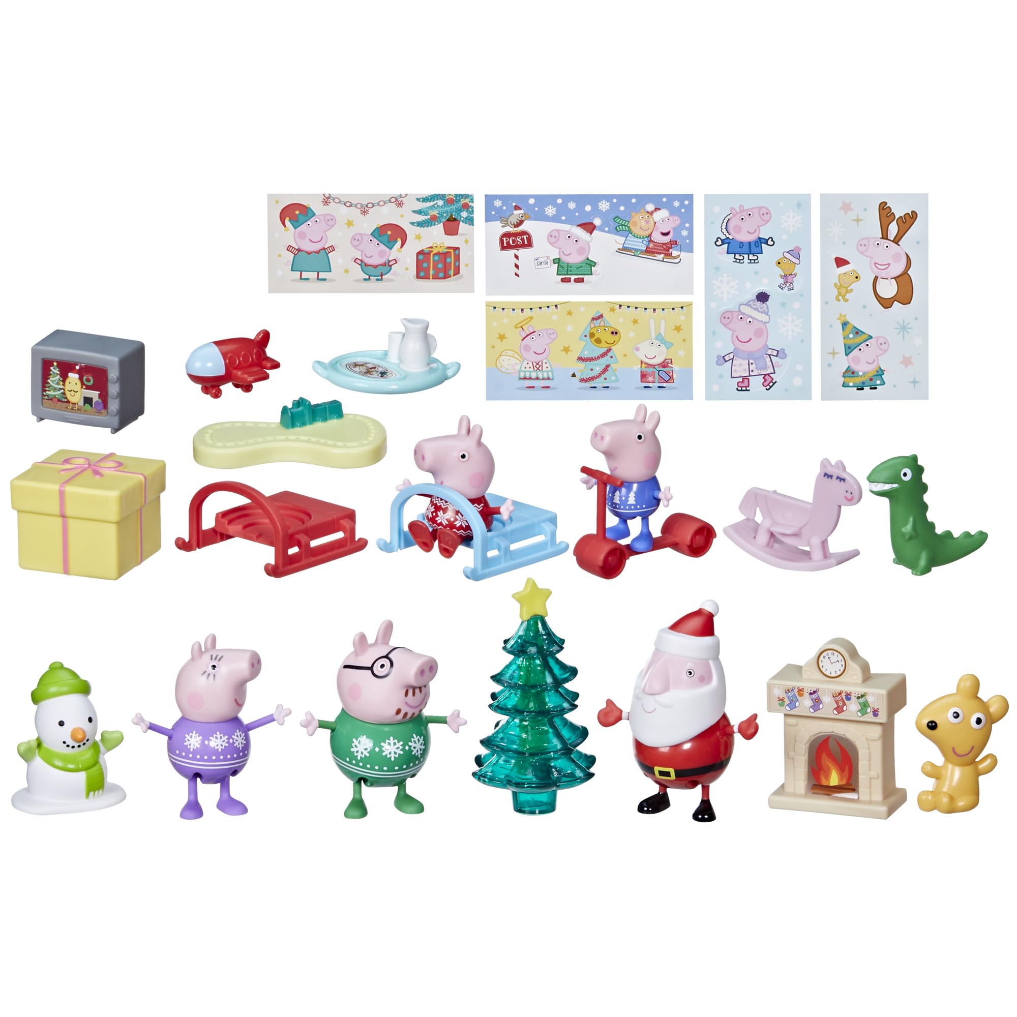 Peppa Pig Advent Calendar - 24 Surprise Toys & Stickers with Playmat, Ages 3+ 5