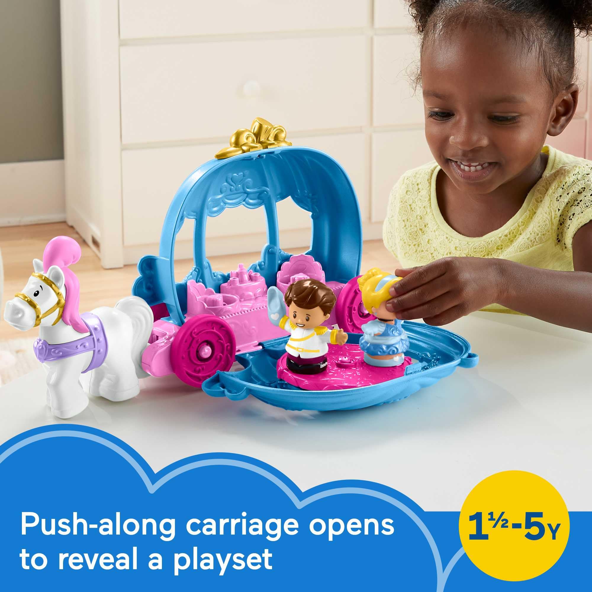 Disney Princess Cinderella’s Dancing Carriage by Little People - 2-in-1 Playset with Figures 7