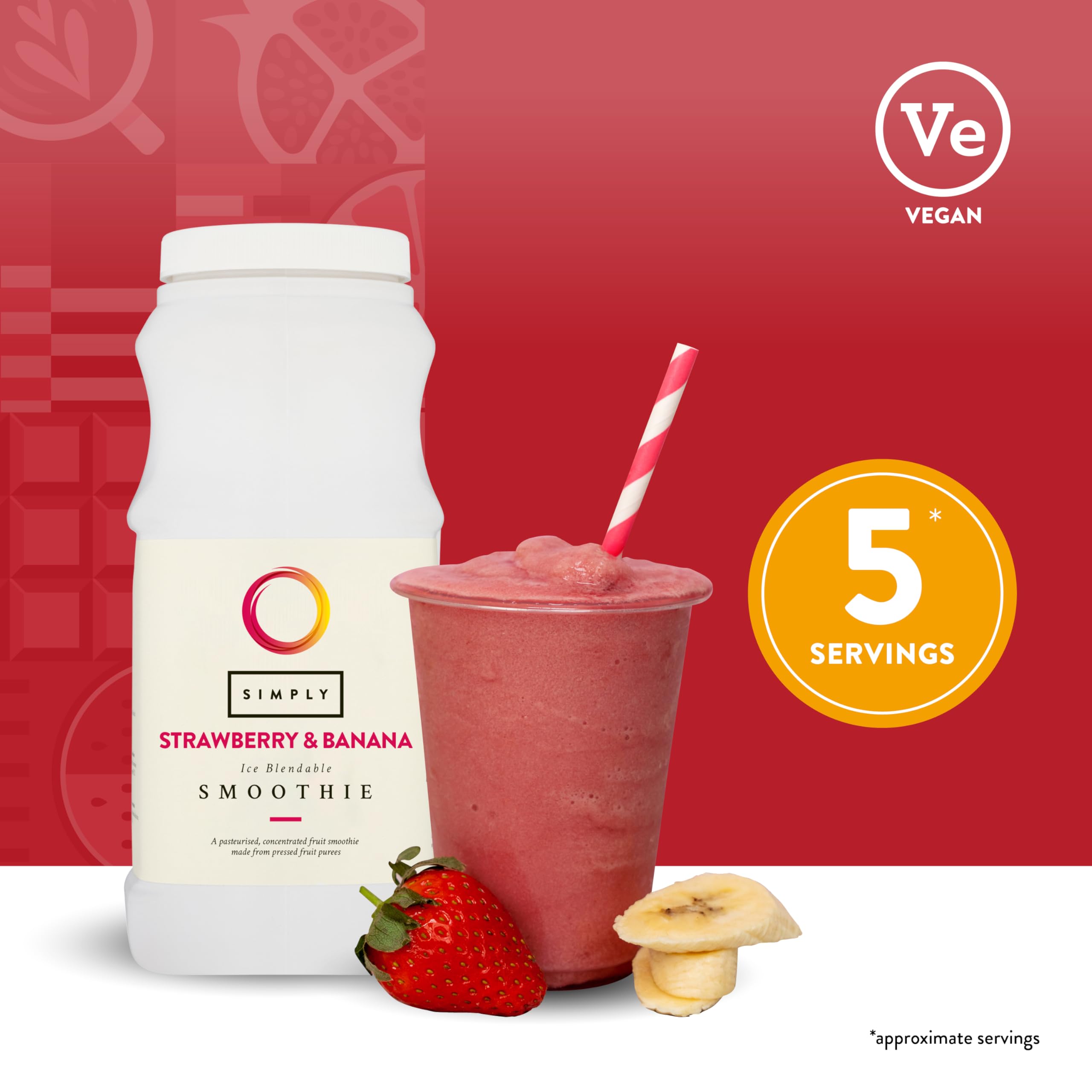 Simply Strawberry and Banana Smoothie Concentrate - Vegan, Gluten-Free | 1L 2