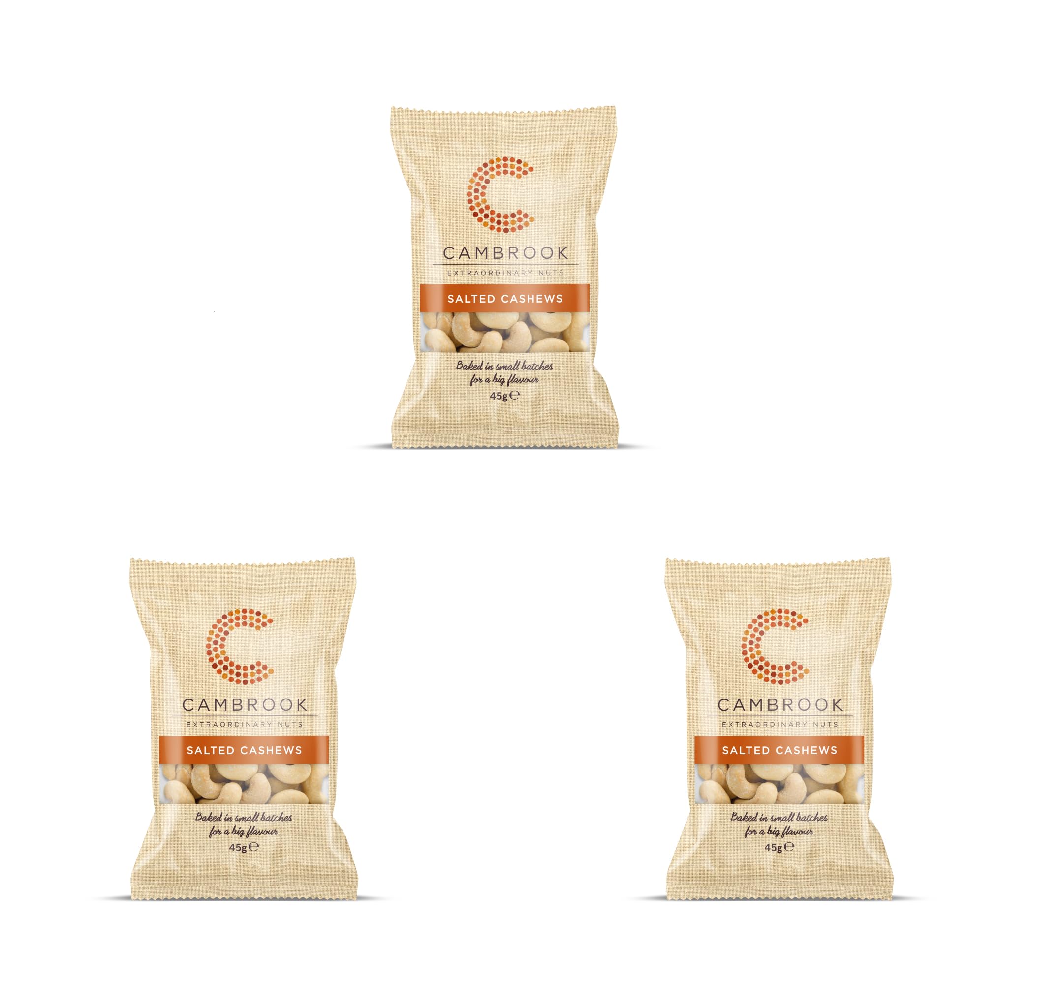 Cambrook Baked & Salt游戏副本 Cashews, 45g Recyclable Pack 3