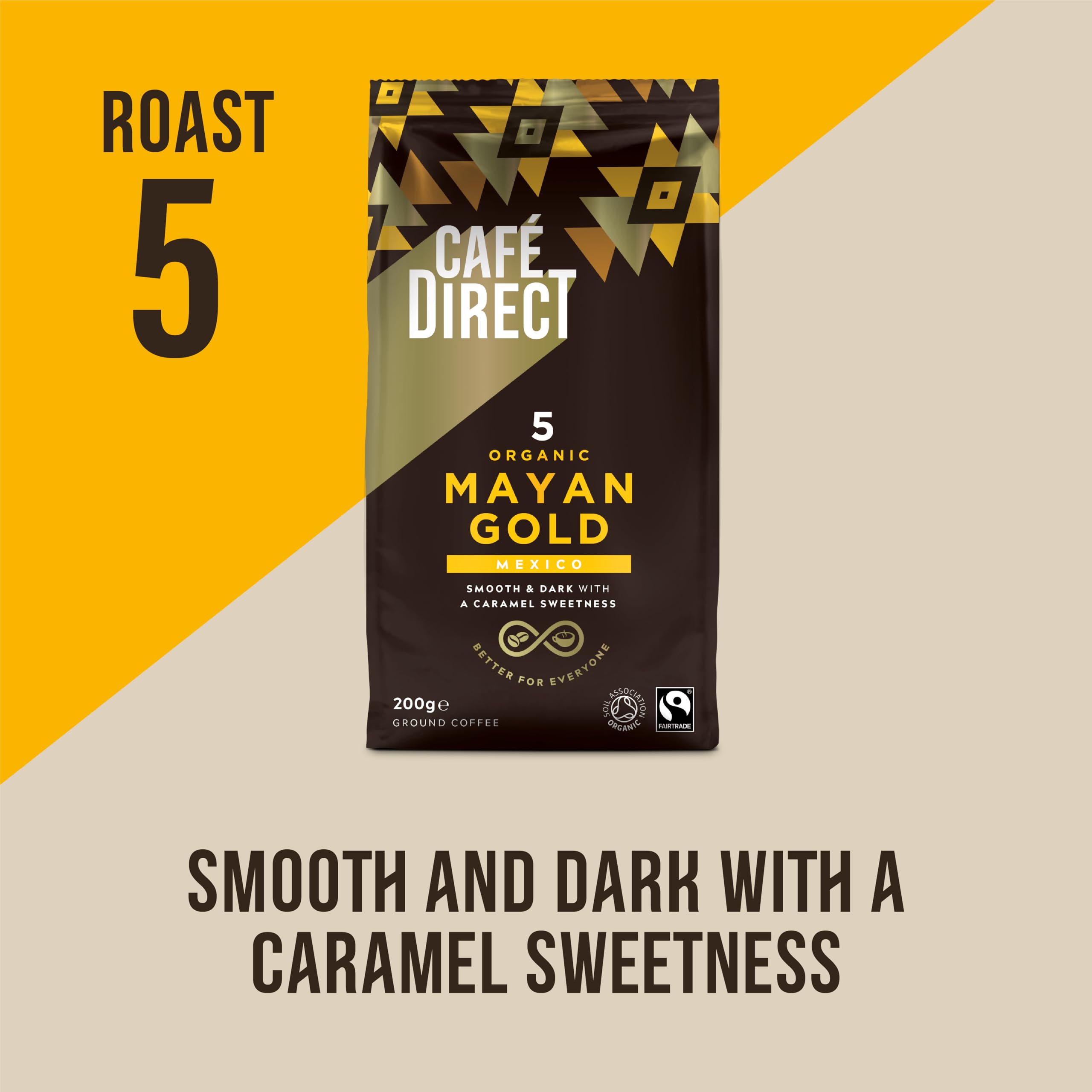 Cafédirect Mayan Gold Mexico Organic Fairtrade Ground Arabica Coffee 200g 6