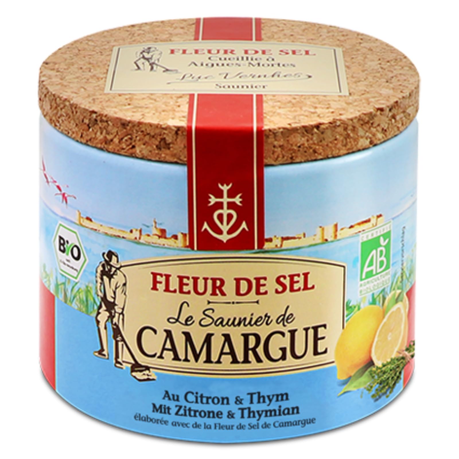 Le Saunier De Camargue Fleur de Sel Lemon and Thyme Sea Salt Flakes - 125g