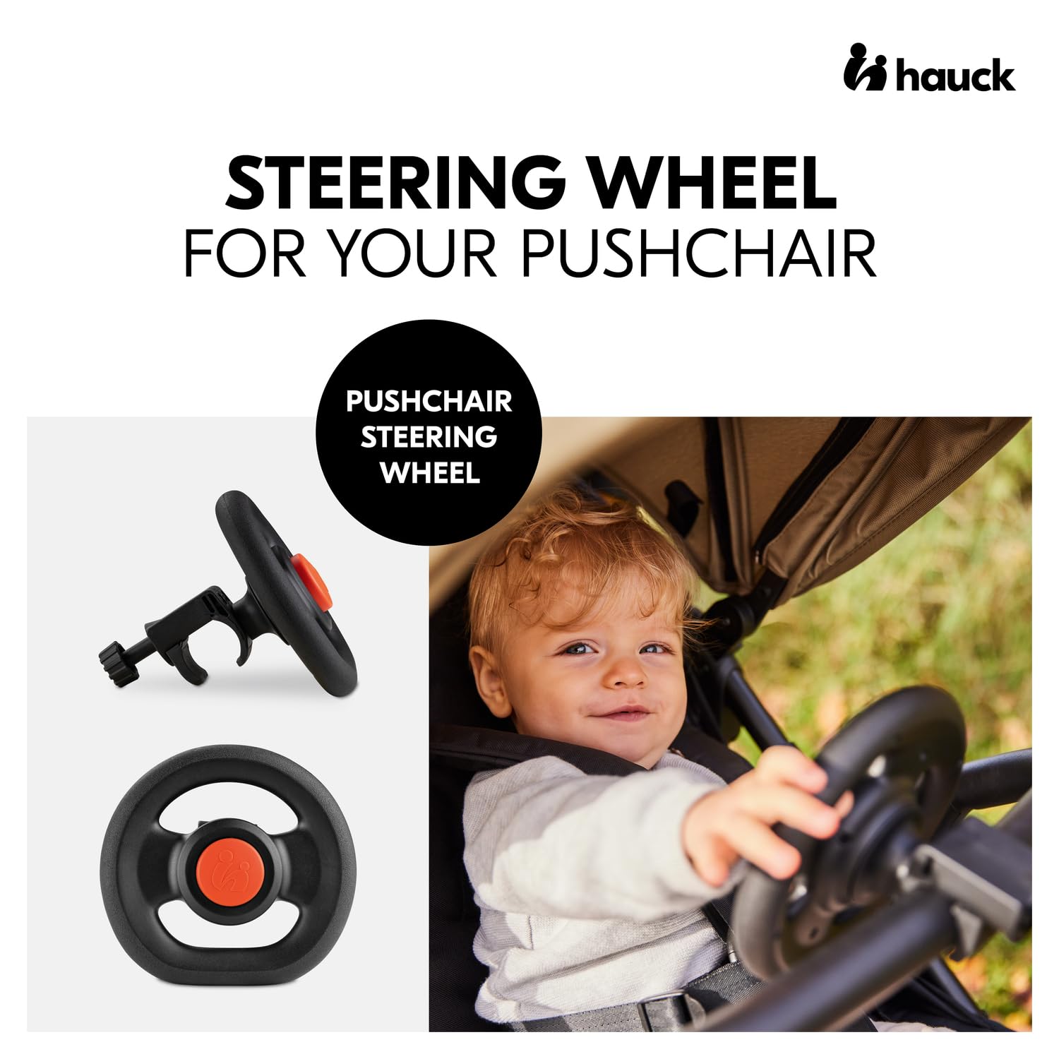 Hauck Pushchair Steering Wheel - Interactive Car Toy with Real Horn for Buggy Rides 6