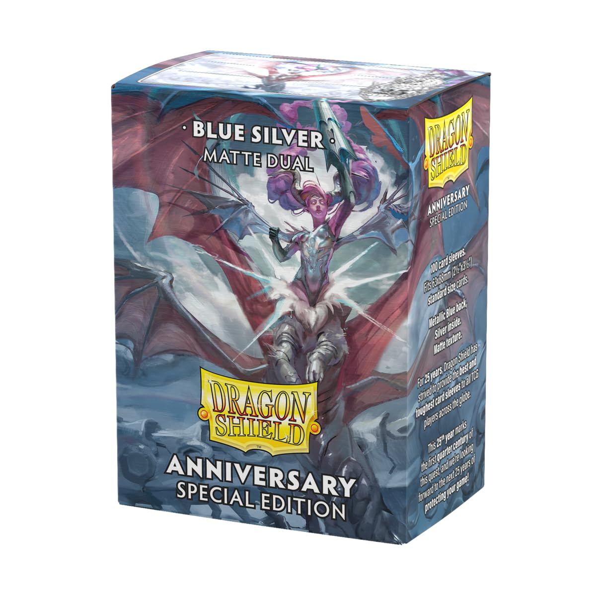 Dragon Shield Matte Dual Sleeves - Blue/Silver Special Edition (25th Anniversary)