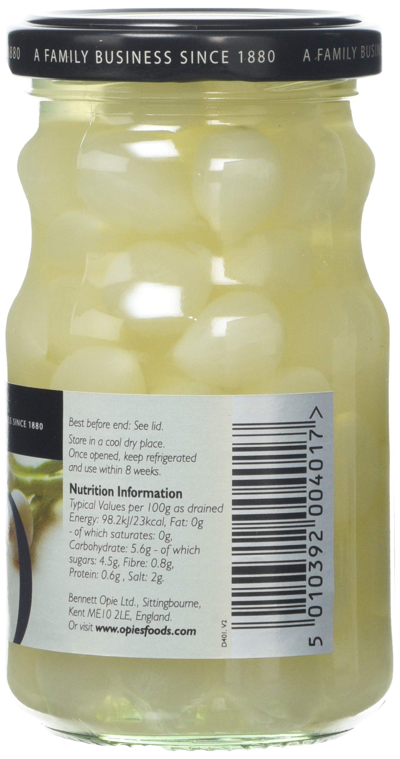 Opies Cocktail Onions in Vinegar 227g - Pickled Silverskin Onions for Martinis & Garnishes