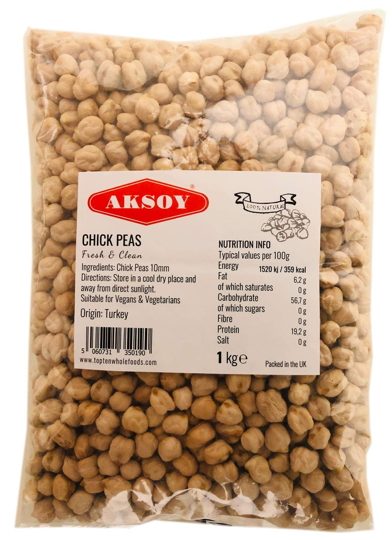Aksoy - Premium Dry Chickpeas XL Size (12mm) 1KG