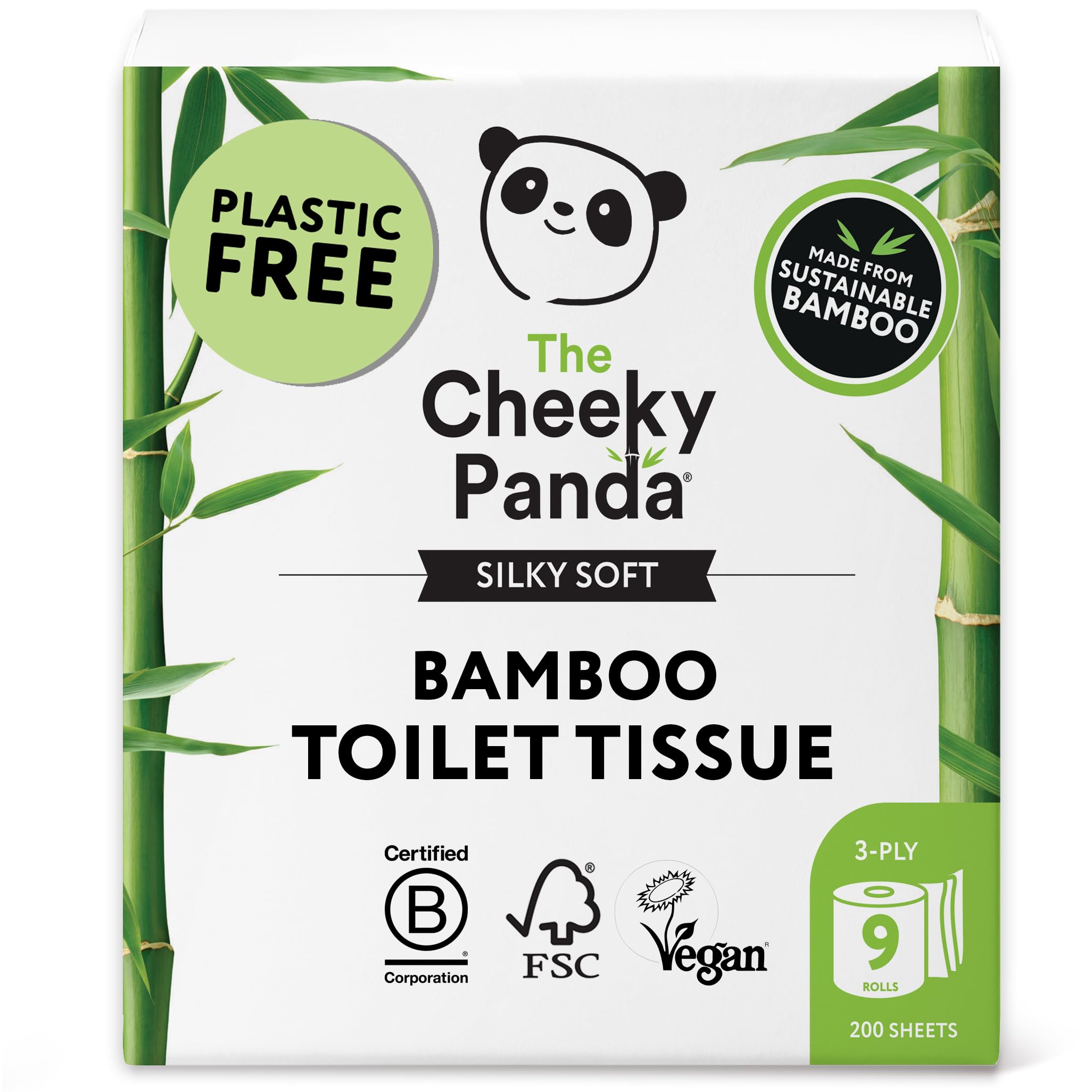 The Cheeky Panda - Bamboo Toilet Paper 9 Rolls | Plastic-Free, FSC-Certified, Hypoallergenic 8