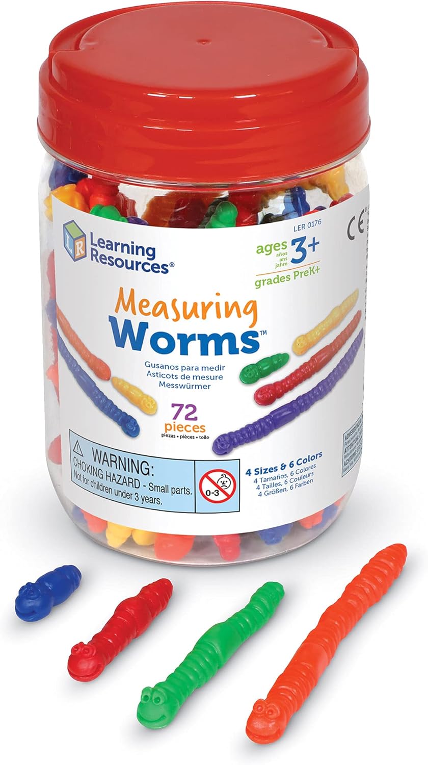 Learning Resources Measuring Worms - Educational Counting & Sorting Playset for Ages 3+