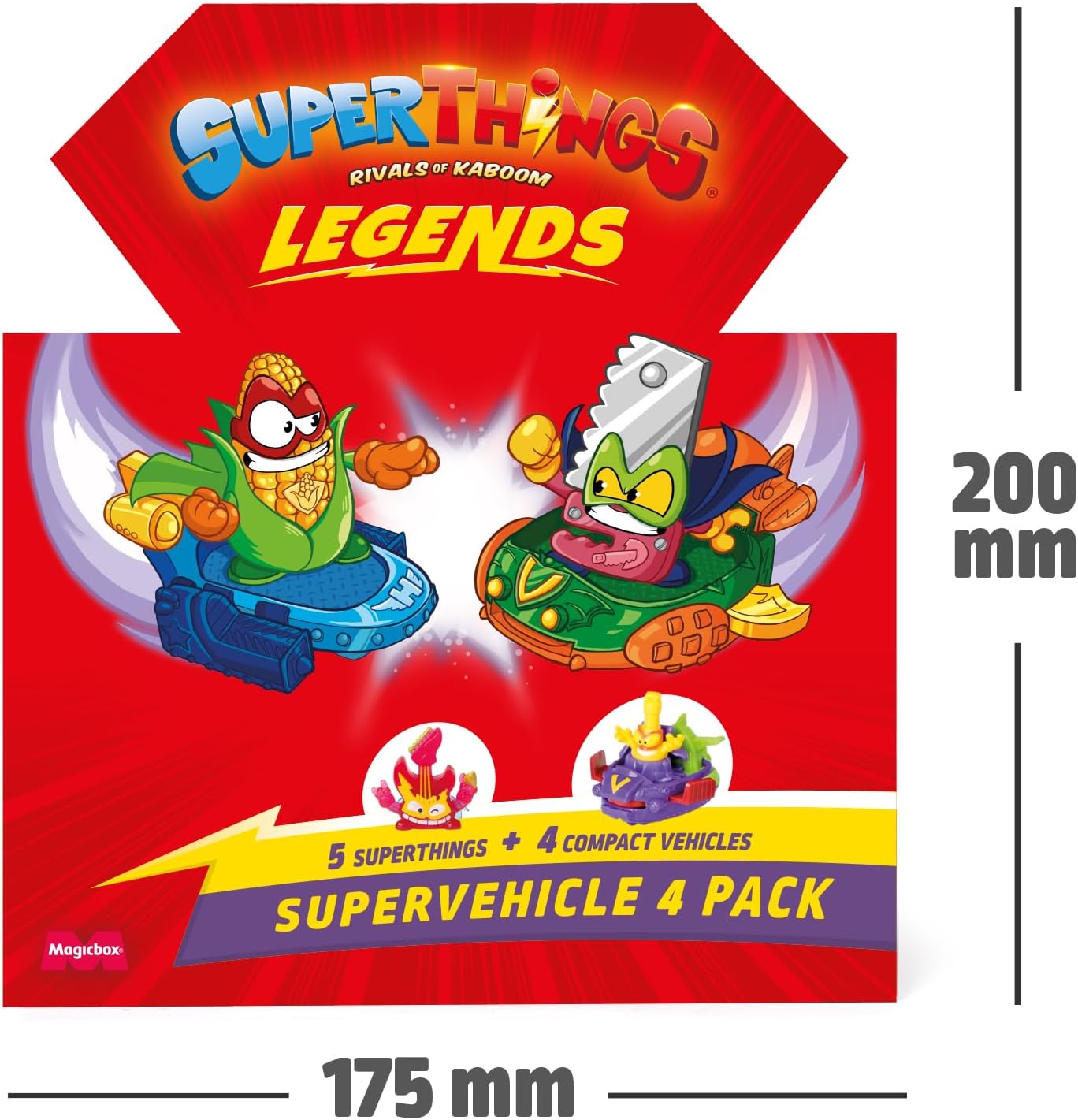 SUPERTHINGS LEGENDS - Super Vehicles 4 Pack with 5 Figures & 4 Vehicles 7
