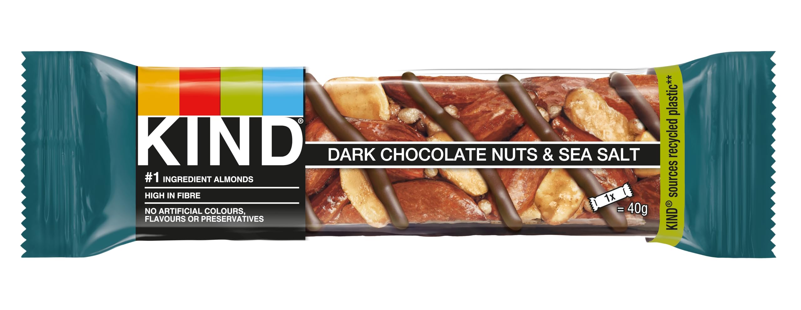 KIND - Dark Chocolate Nuts & Sea Salt Gluten Free Snack Bars, High Fibre, No Artificial Ingredients, 12 x 40g 4