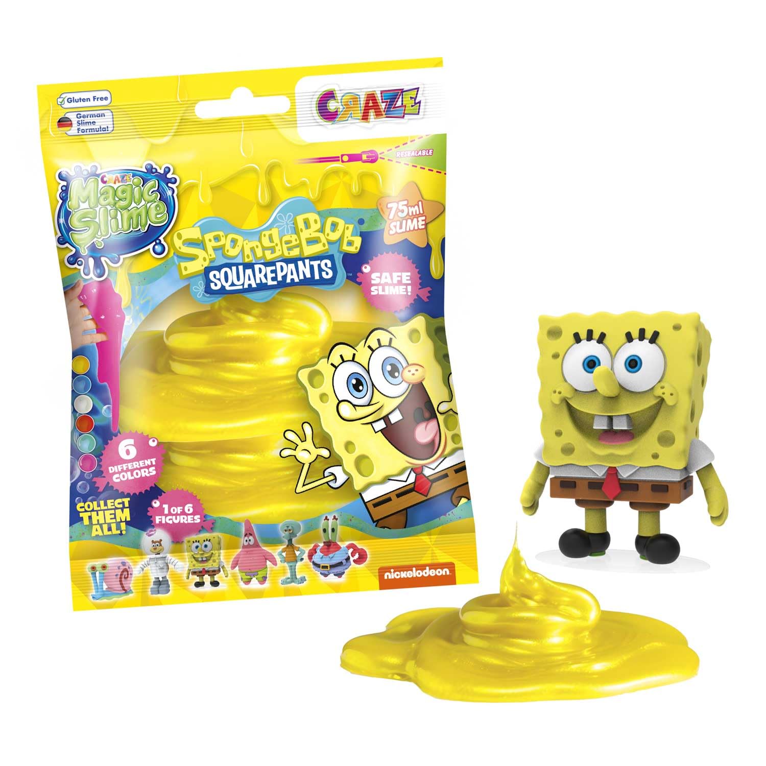 CRAZE Magic Slime Surprise SpongeBob SquarePants Toy Set | Non-Sticky | Ages 3+