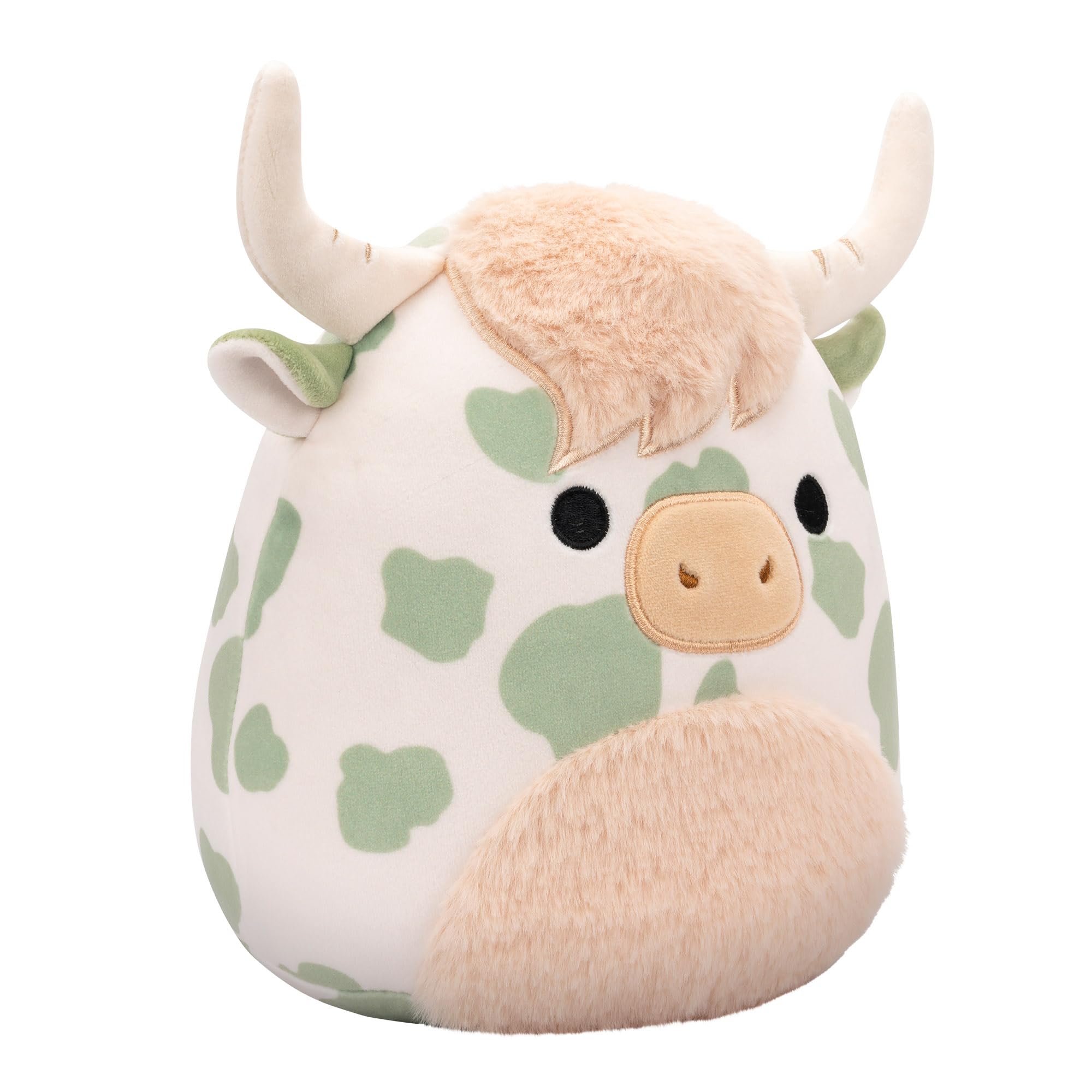 Squishmallows Original 7.5 Inch Plush - Celestino the Sage Green Spotted Highland Cow 8