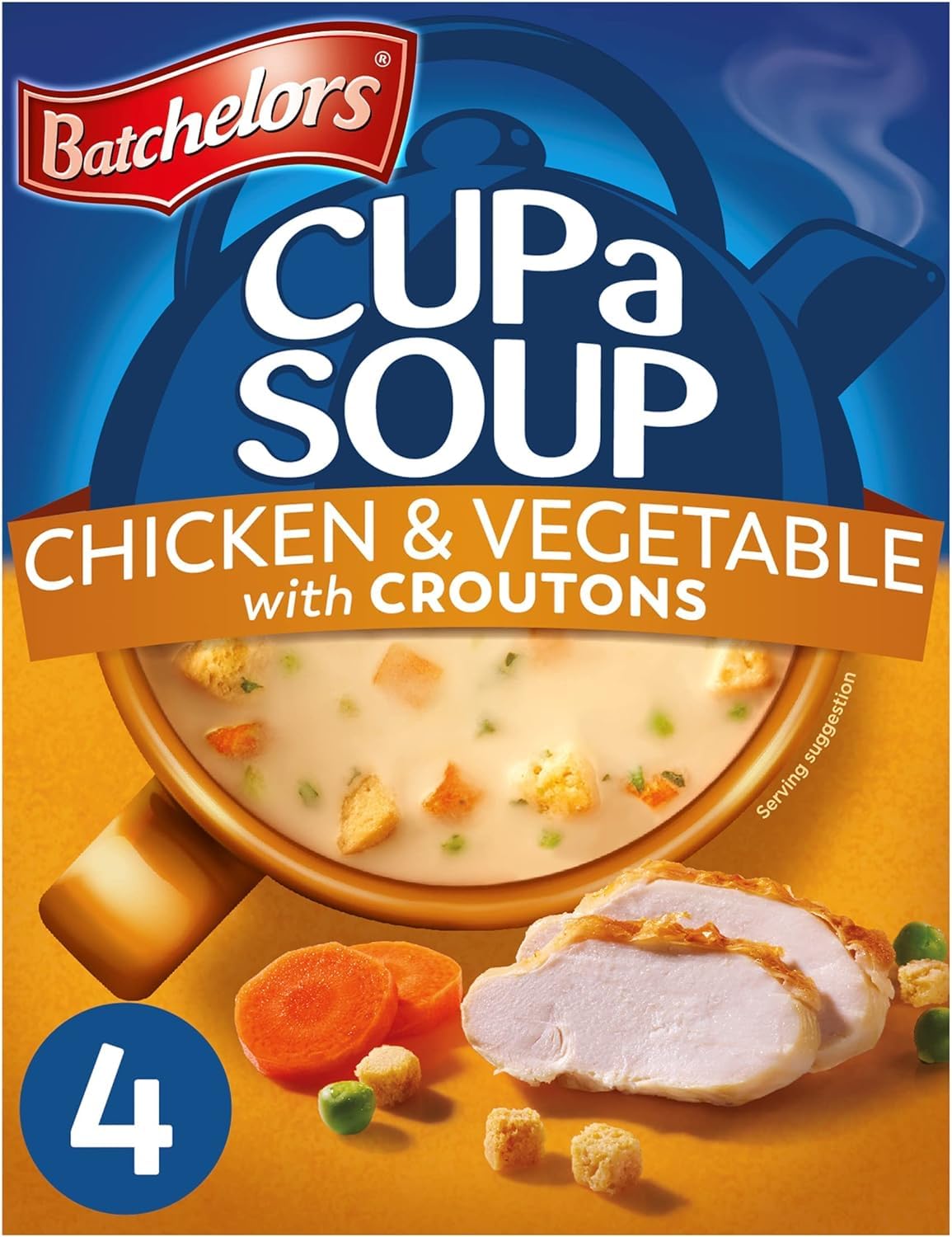 Batchelors Cup a Soup Chicken & Vegetable with Croutons Instant Soup Mix, 4 Sachets, 110g 1