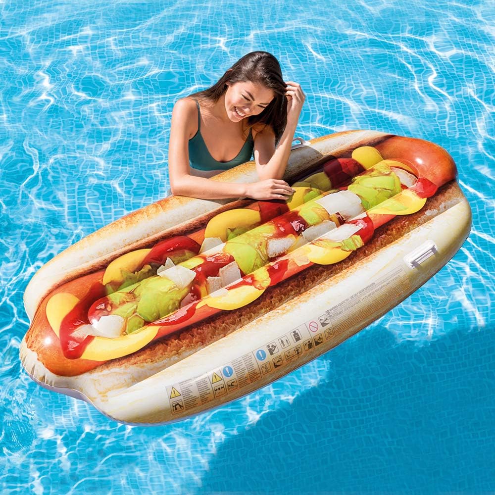 Intex Inflatable Giant Hotdog Lounger - Fun Pool Float for Ages 15+ 3