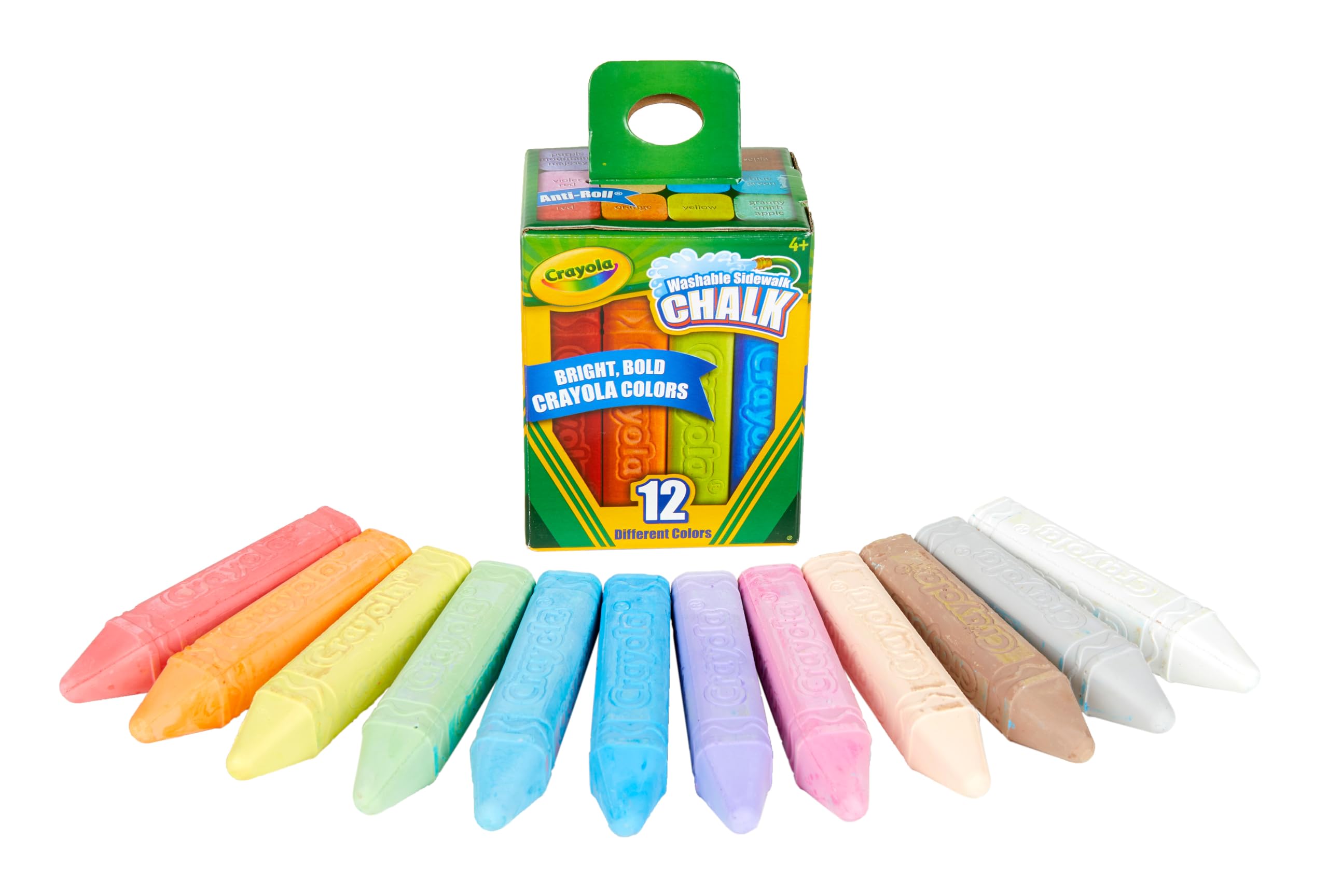 CRAYOLA Outdoor Chalk - Washable Sidewalk Chalk, Square Shape, 12 Assorted Colors 10
