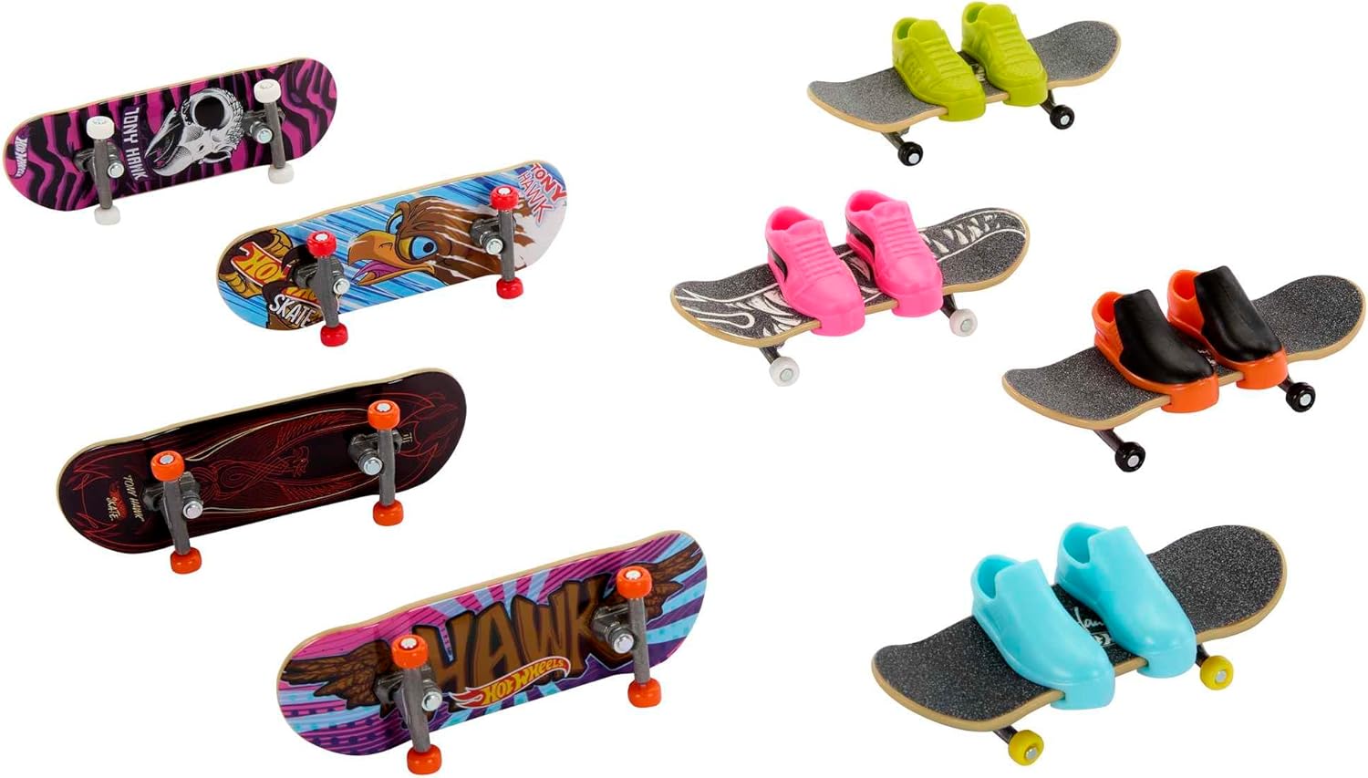 Hot Wheels Skate Rippin' Tricks Pack - Tony Hawk-Themed Fingerboards & Shoes for Kids 5+ 6