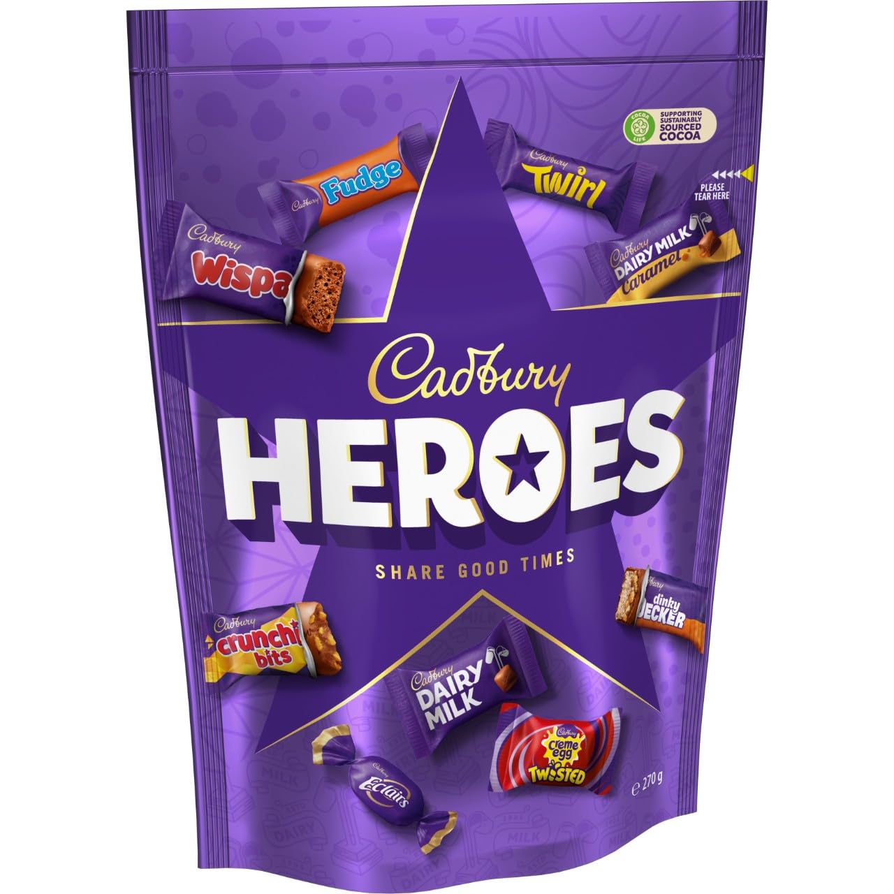 Cadbury Heroes Assorted Miniature Chocolates - 270g Sharing Pouch 5